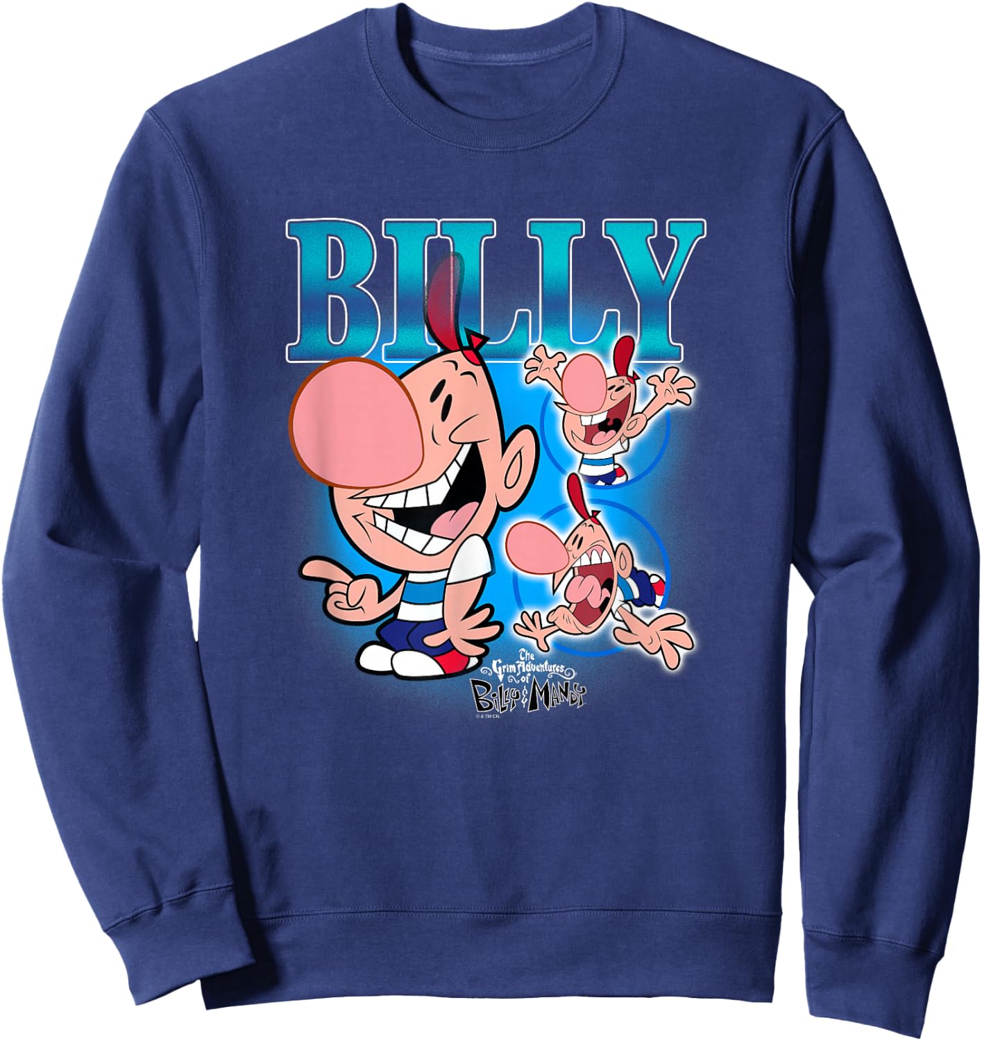 The Grim Adventures of Billy and Mandy Billy Retro Montage Sweatshirt - Sweatshirt | Navy