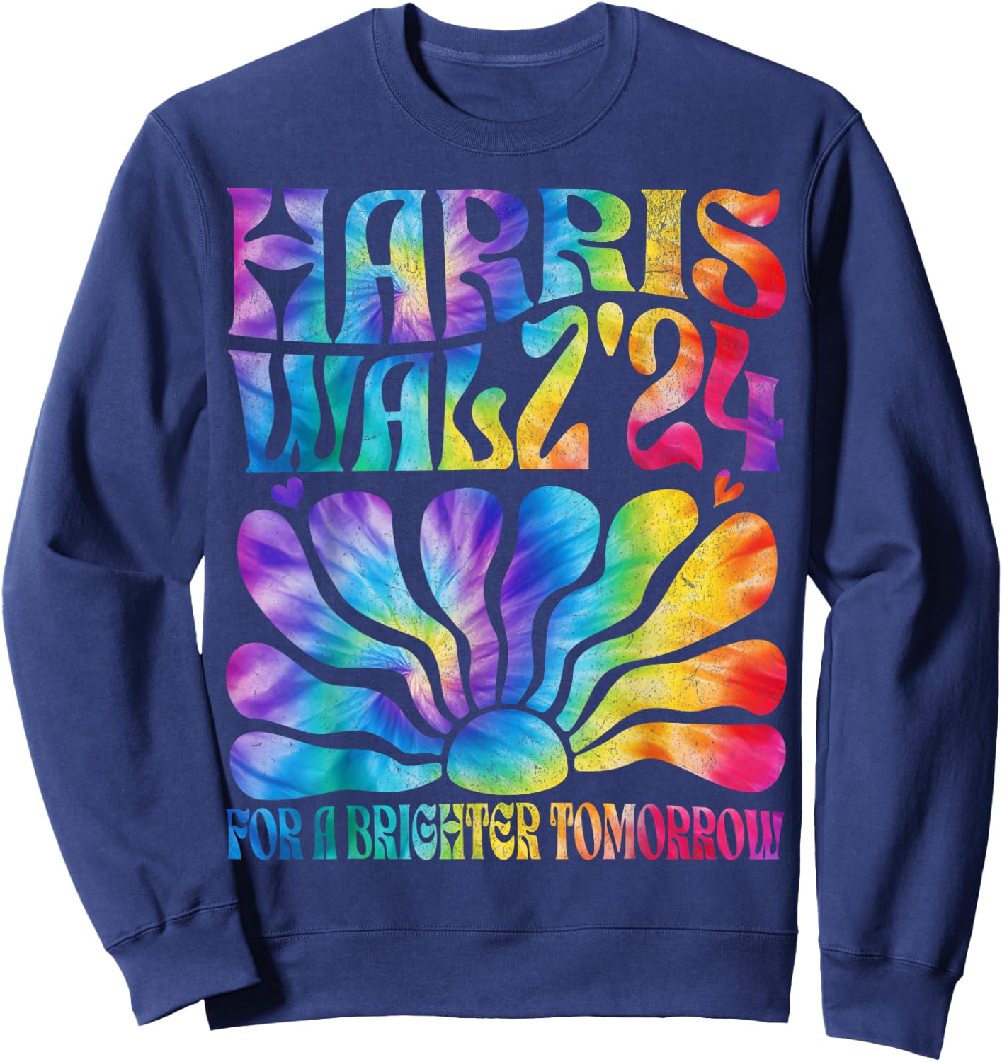 Tie dye Harris Waltz 2024 Election Kamala Harris Tim Waltz Sweatshirt - Sweatshirt | Navy