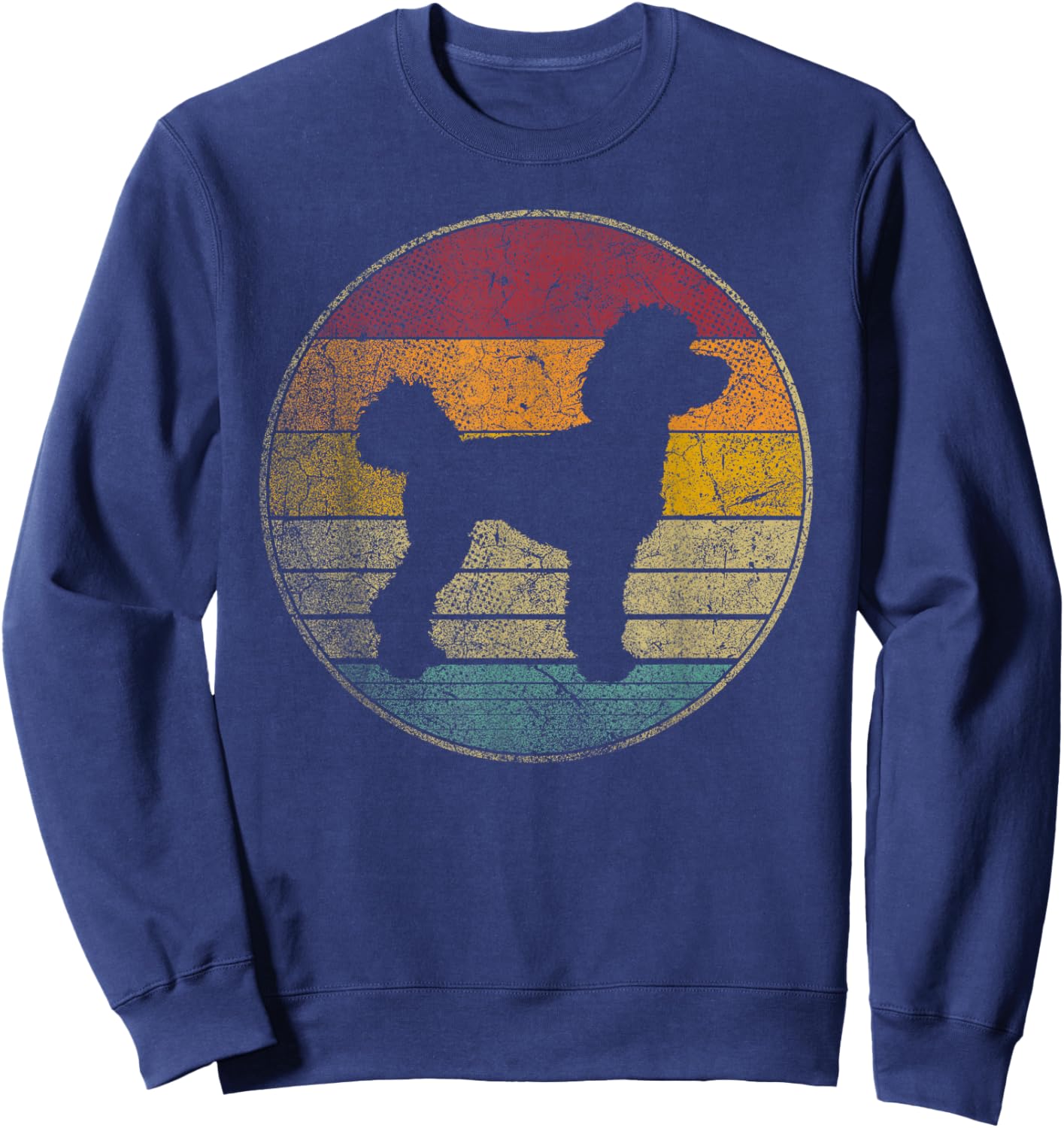 Poodle Dog - Vintage Funny Retro 70's 80's Men Women Sweatshirt - Sweatshirt | Navy