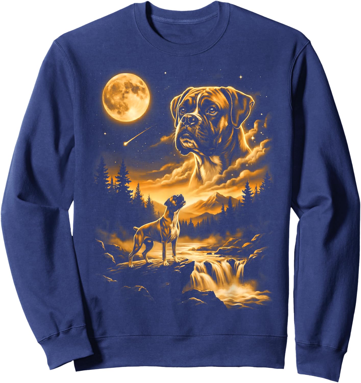 Boxer Howling to The Moon Sweatshirt - Sweatshirt | Navy