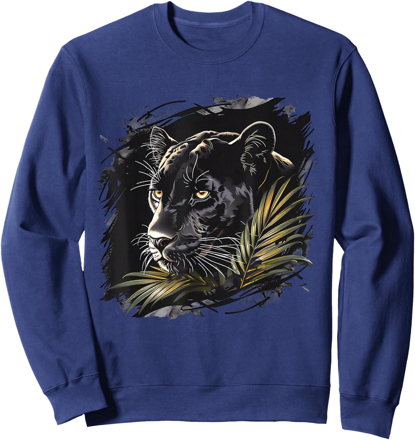 Panther Portrait Artwork Animal Print Drawing Panther Lover Sweatshirt - Sweatshirt | Navy