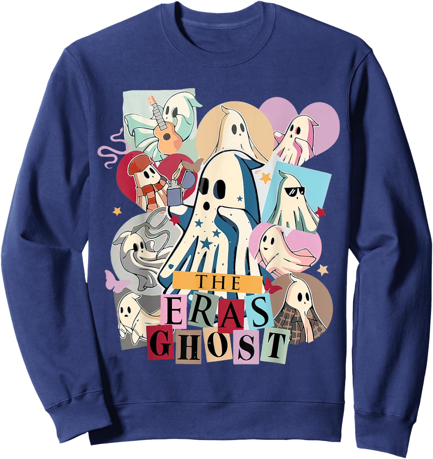 Halloween The Er@s Ghost Tour, Spooky Pumpkin Ghost Sweatshirt - Sweatshirt | Navy