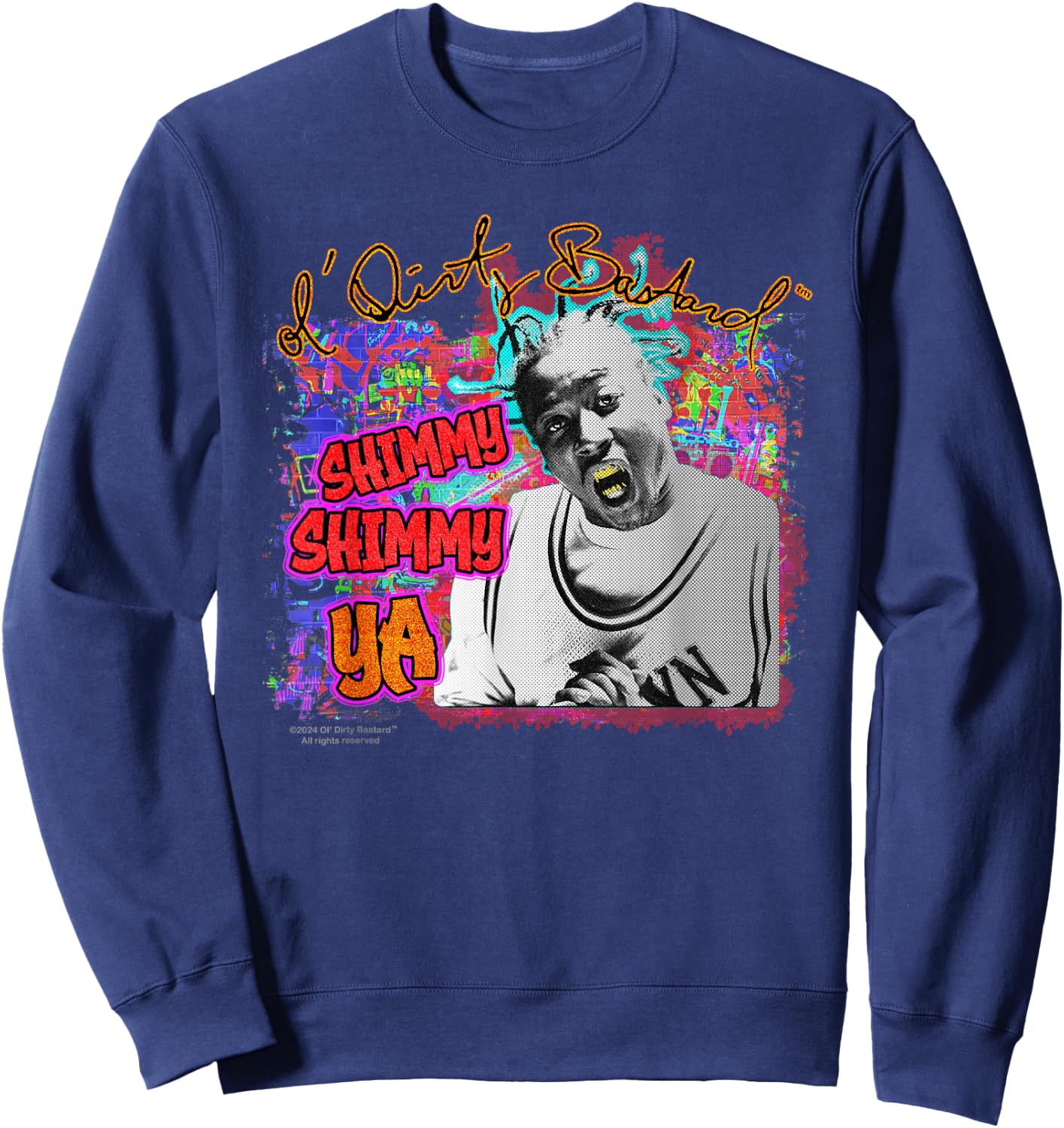 ODB Ol Dirty Ba--ard Official Shimmy Ya Graff 90s Hip Hop Sweatshirt - Sweatshirt | Navy