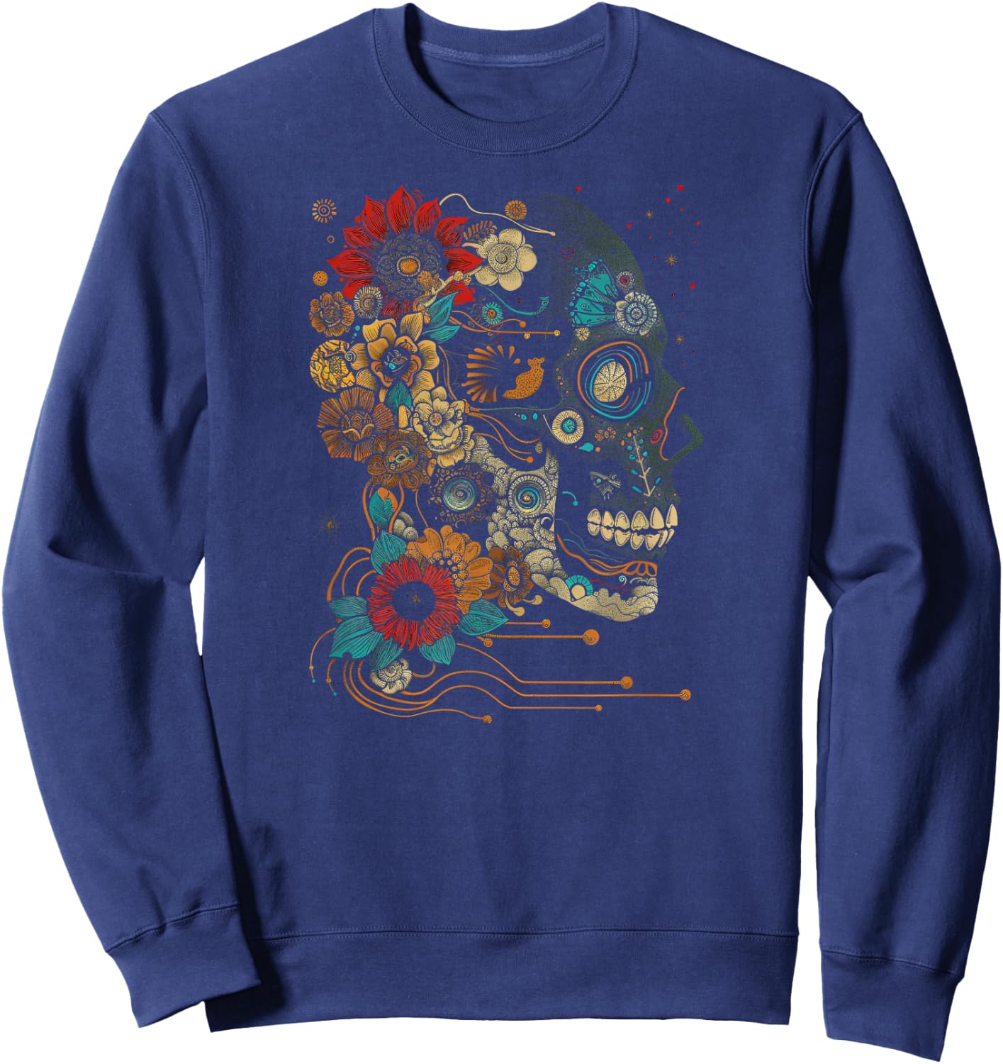 Skull Abstract | Cool | S - 6XL | Graphic Sweatshirt - Sweatshirt | Navy