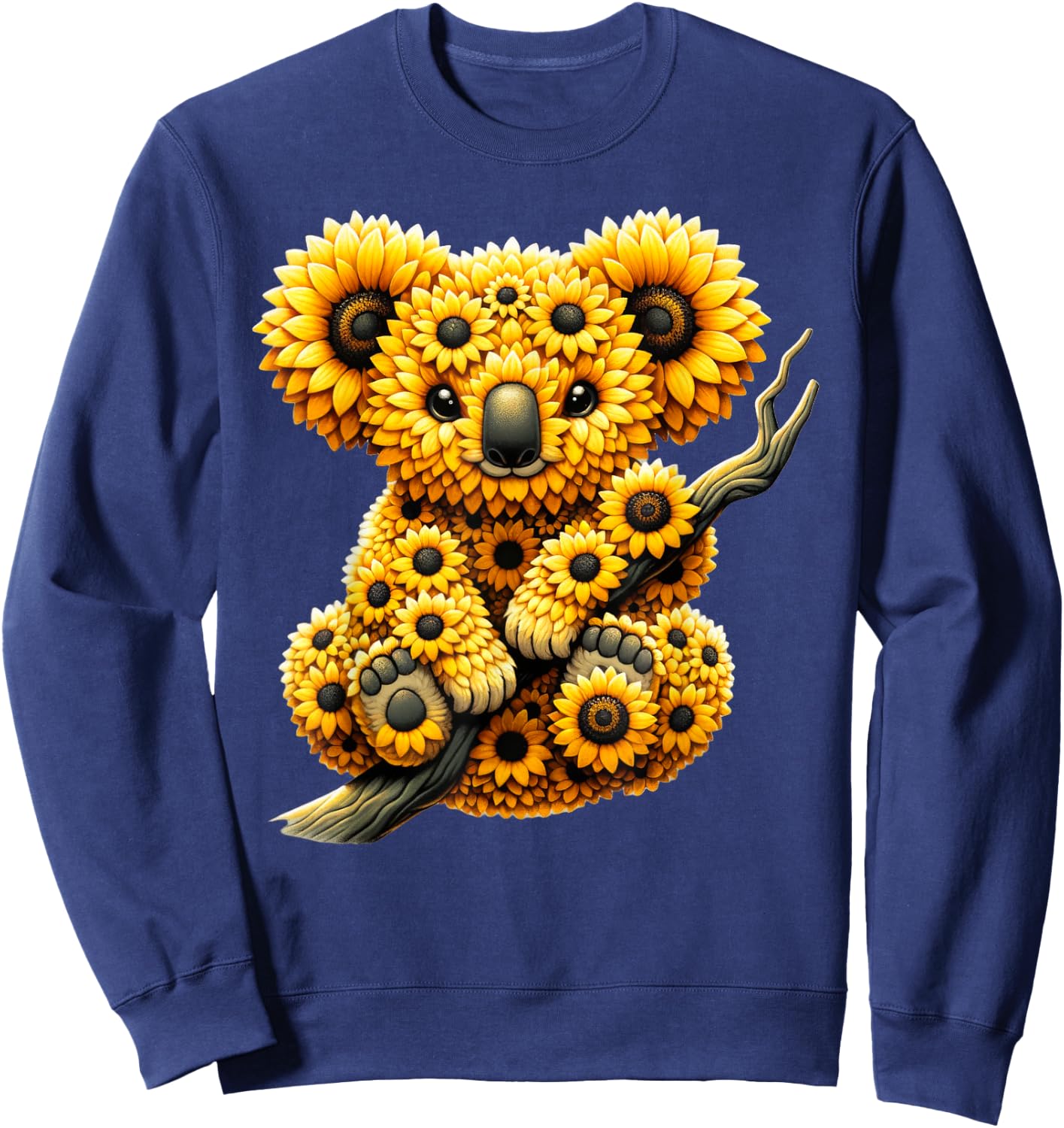 Sunflower Koala Bear Flower Gardening Floral Sweatshirt - Sweatshirt | Navy