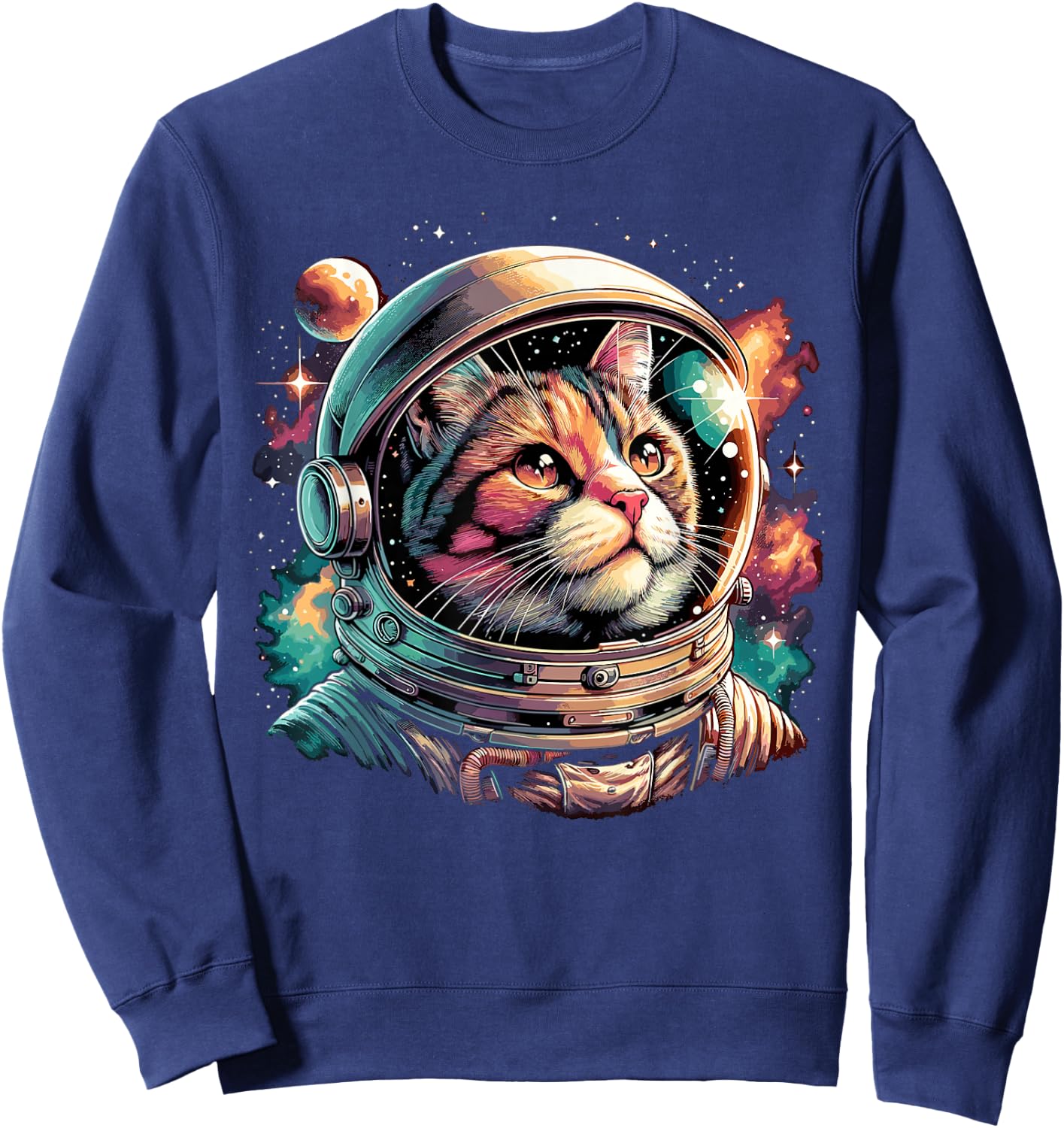 Galaxy Astronaut Cat Space Sweatshirt - Sweatshirt | Navy