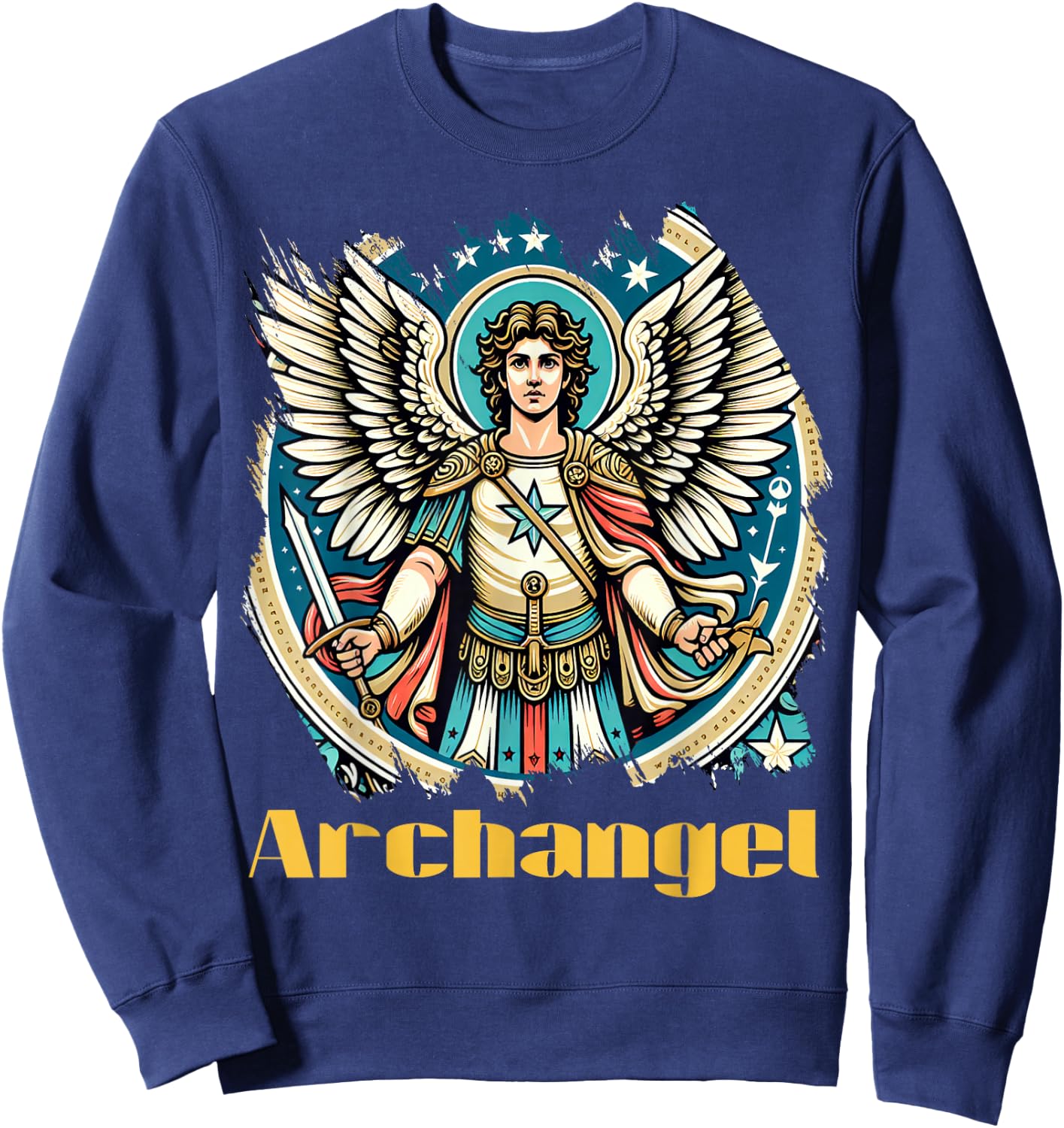 Archangel Costume Saint Michael Christian Angel Saint Patron Sweatshirt - Sweatshirt | Navy