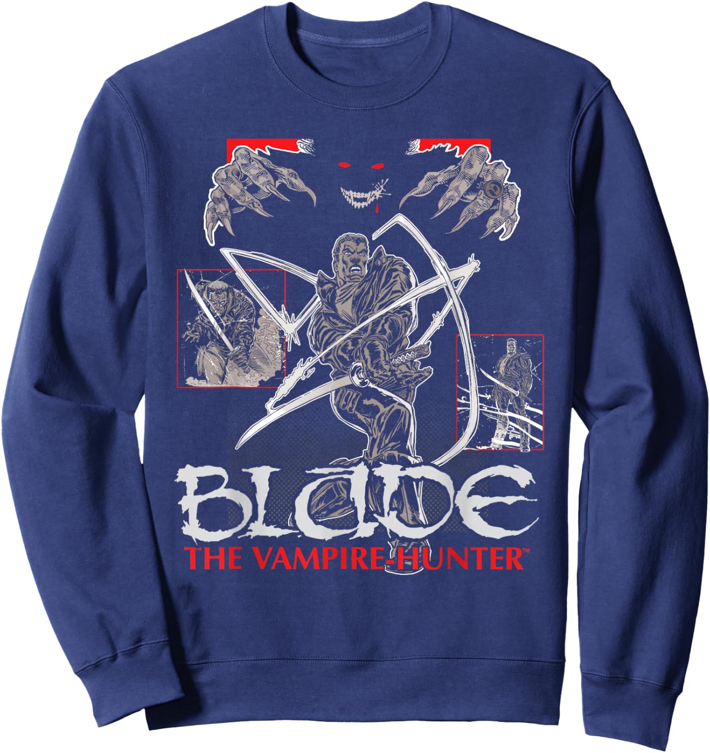 Marvel Blade The Vampire Hunter 90s Comics Sweatshirt - Sweatshirt | Navy