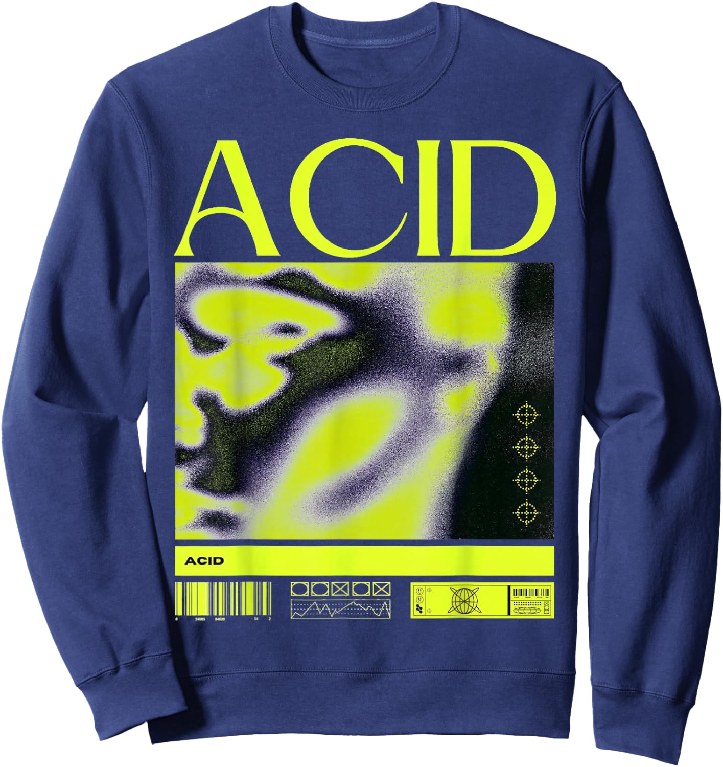 Acid House Music Techno DJ Rave EDM Party Festival Sweatshirt - Sweatshirt | Navy