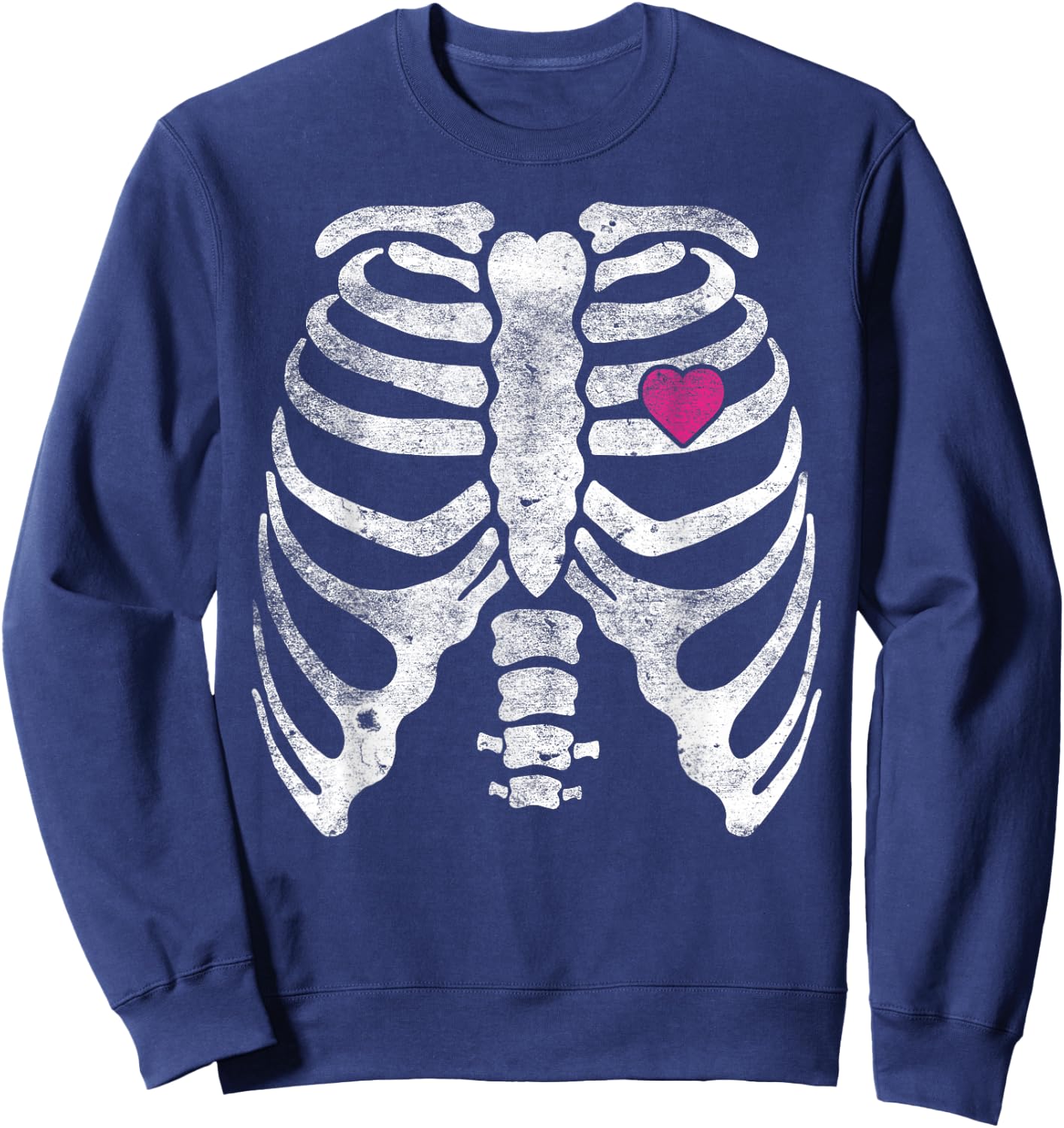 Skeleton Heart Rib Cage X-Ray Adult Kids Funny Halloween Sweatshirt - Sweatshirt | Navy