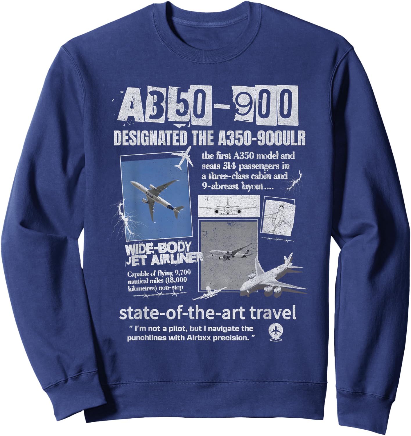 A350-900 Airbus Light Aircraft Sweatshirt - Sweatshirt | Navy
