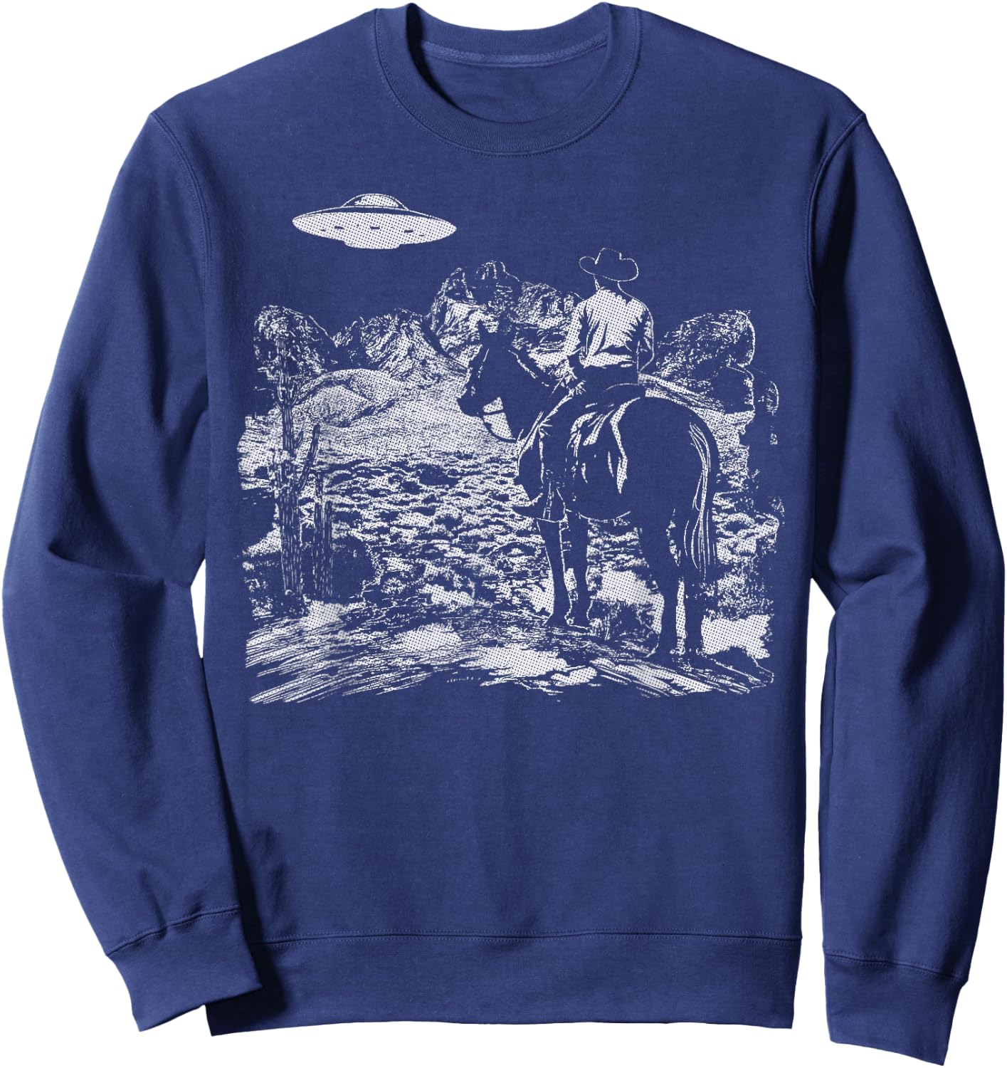 Cowboy UFO Howdy Partner Cowgirl Western Country Sweatshirt - Sweatshirt | Navy