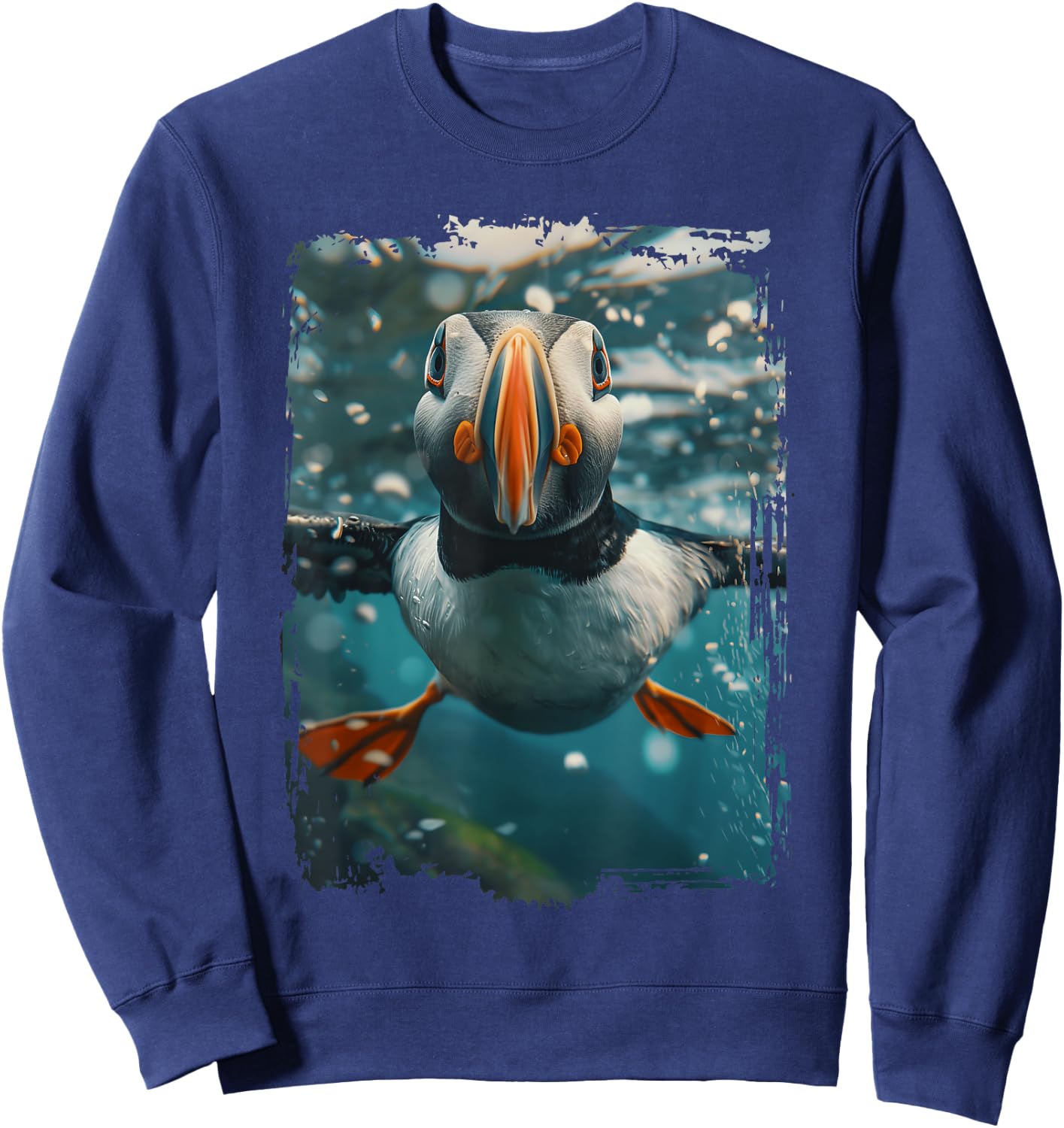 Atlantic Puffin Diving Sea Sweatshirt - Sweatshirt | Navy