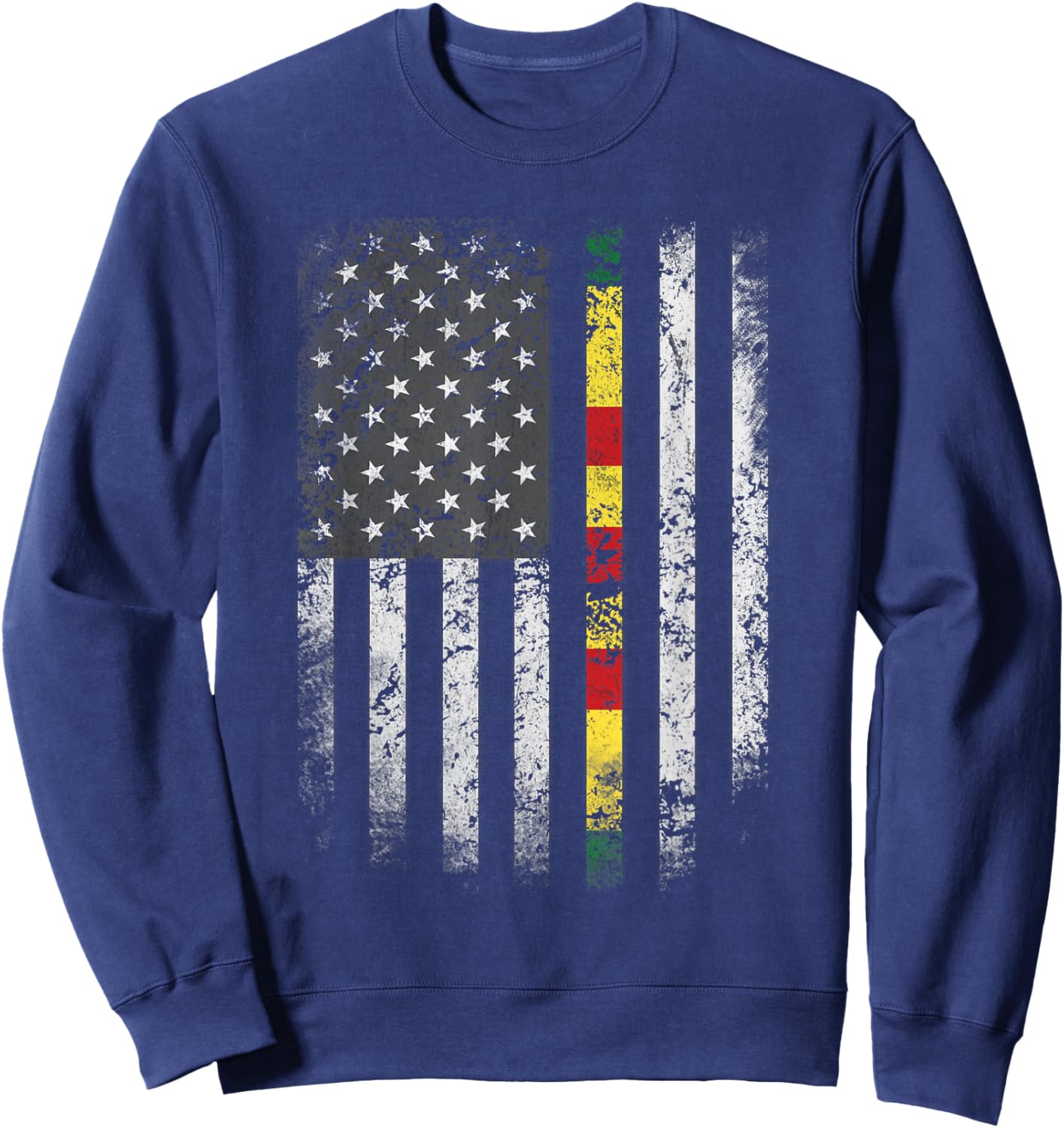 Proud Vietnam Veteran Shirt US Flag Ribbon Father Gift Sweatshirt - Sweatshirt | Navy