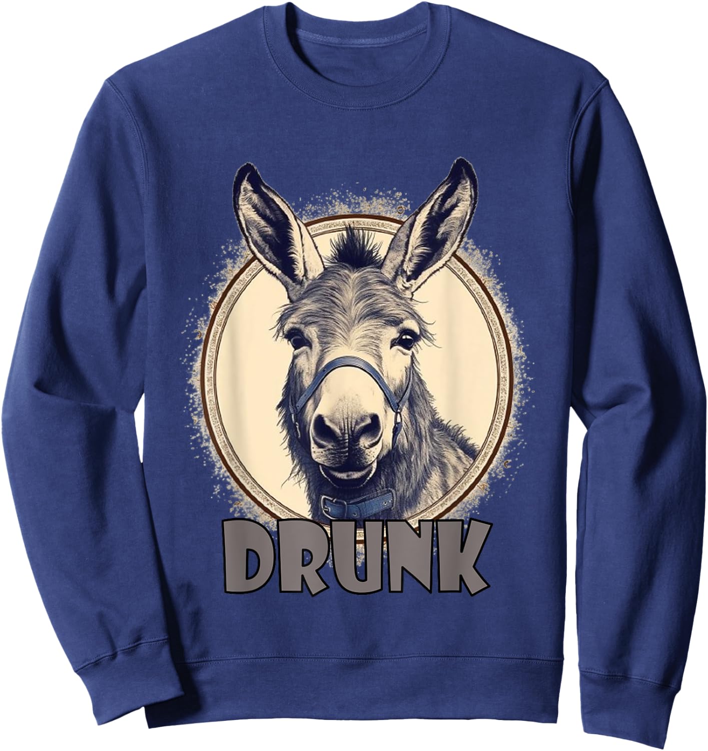 Funny Drunk Donkey Alcoholic Ass Sweatshirt - Sweatshirt | Navy