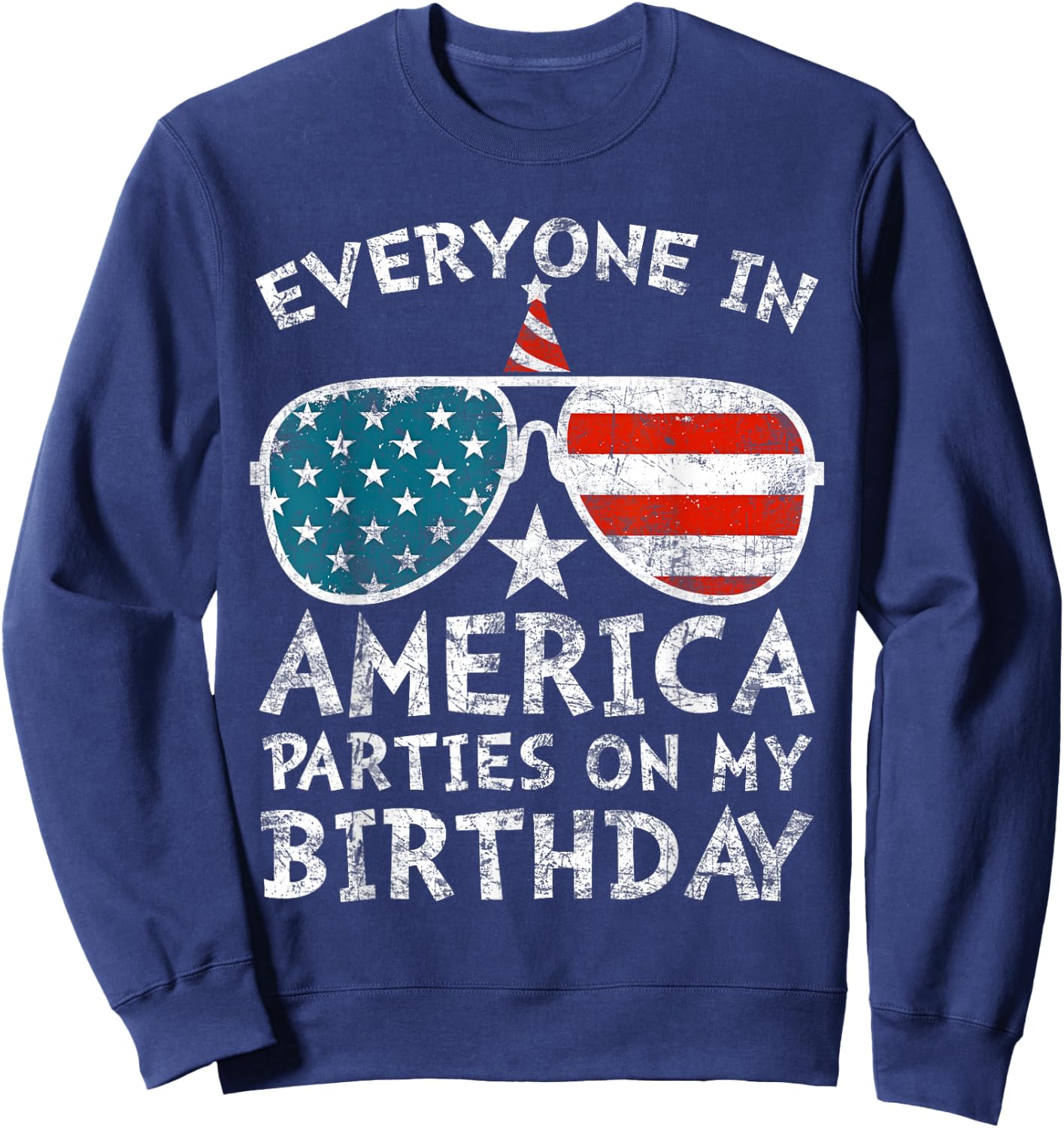 4th of July Birthday Party Boy Girl Fourth of July Sweatshirt - Sweatshirt | Navy