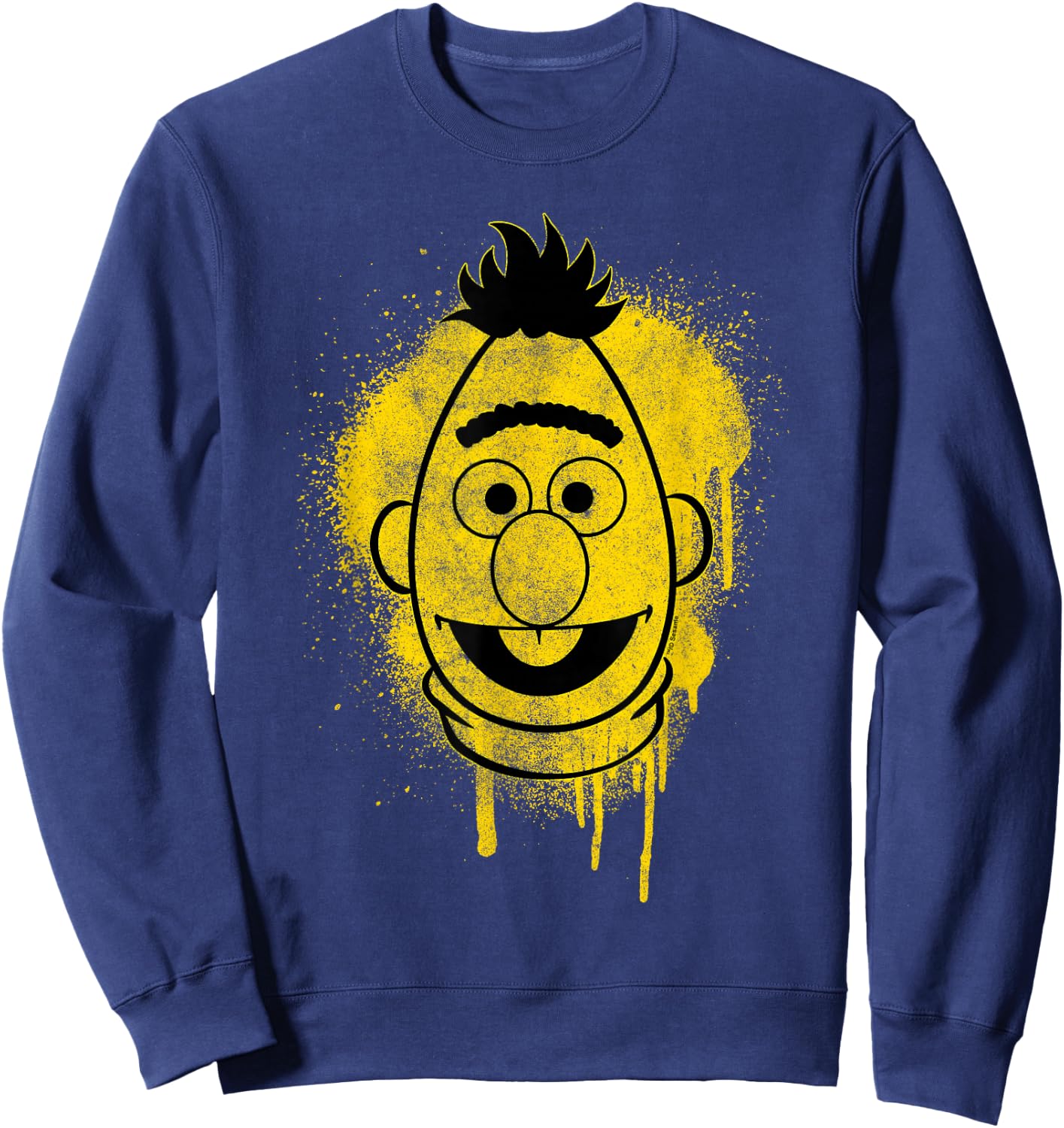 Sesame Street Bert Graffiti Spray Face Halloween Costume Sweatshirt - Sweatshirt | Navy