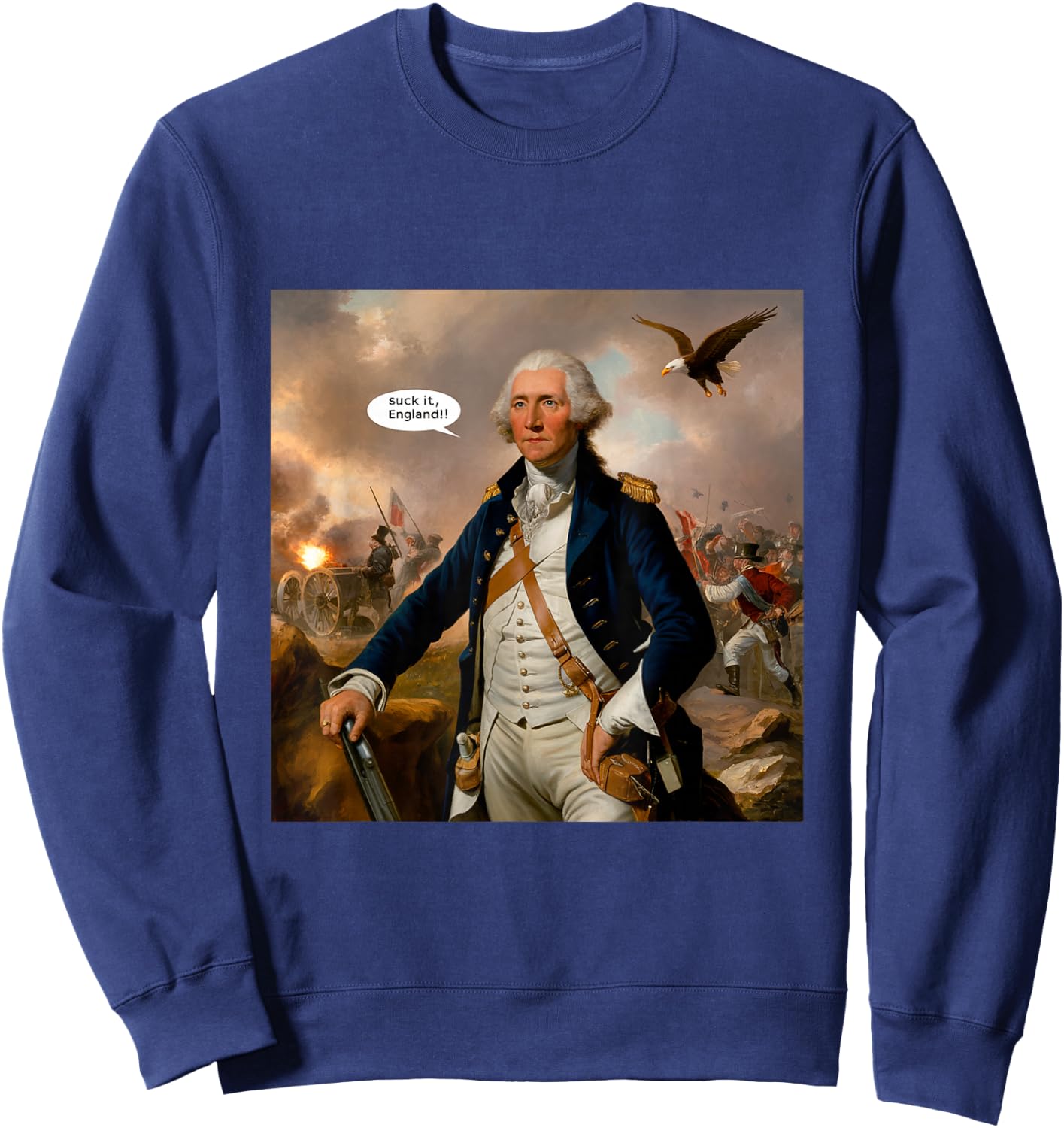 Suck It England! Funny 4th of July Independence Day Men Sweatshirt - Sweatshirt | Navy