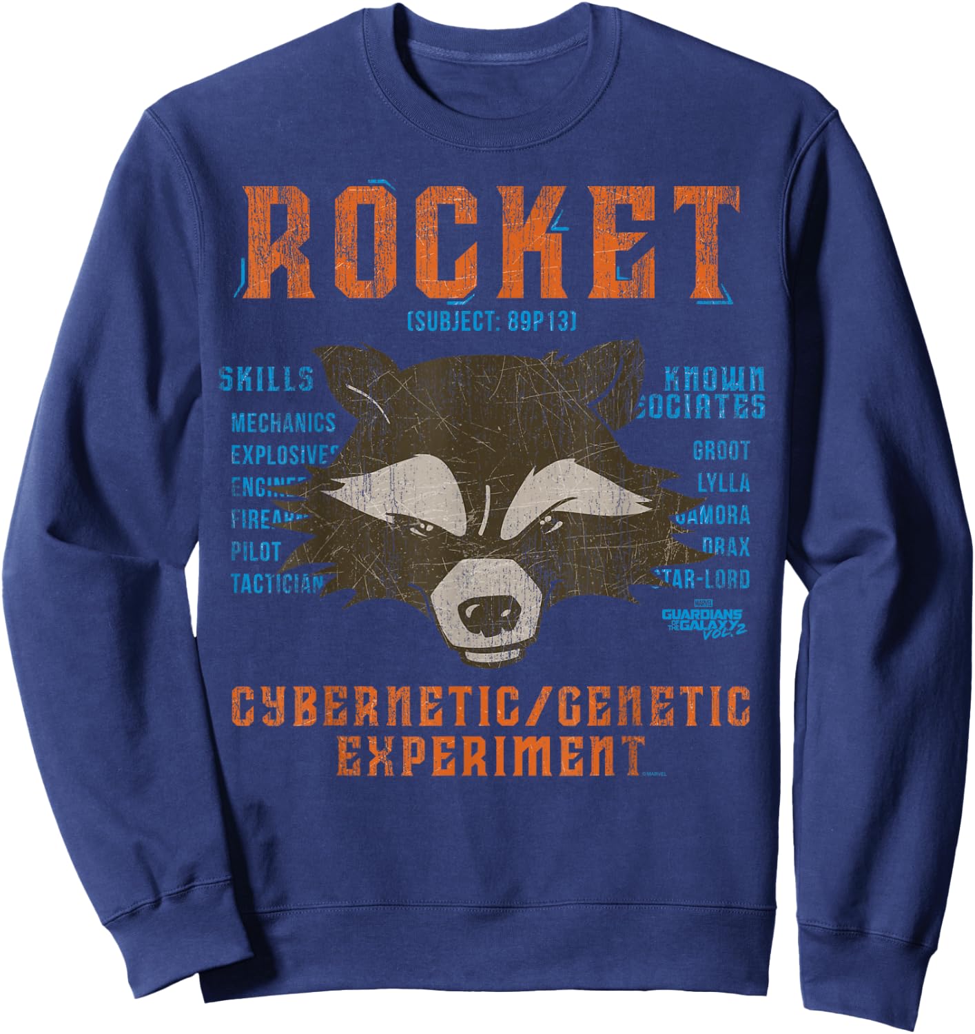 Marvel Guardians of The Galaxy Vol 2 Rocket Raccoon Skills Sweatshirt - Sweatshirt | Navy