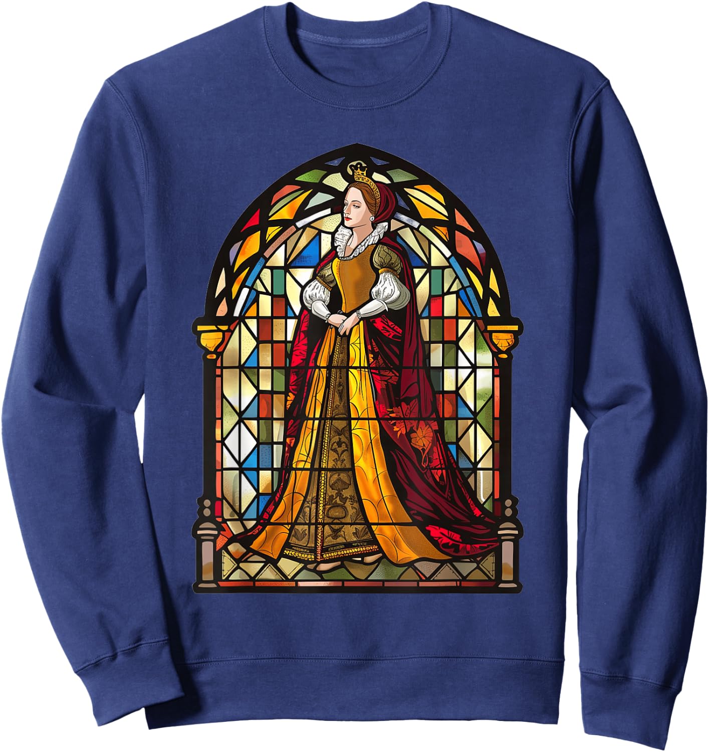 Mary Queen Of Scots Stained Glass Sweatshirt - Sweatshirt | Navy