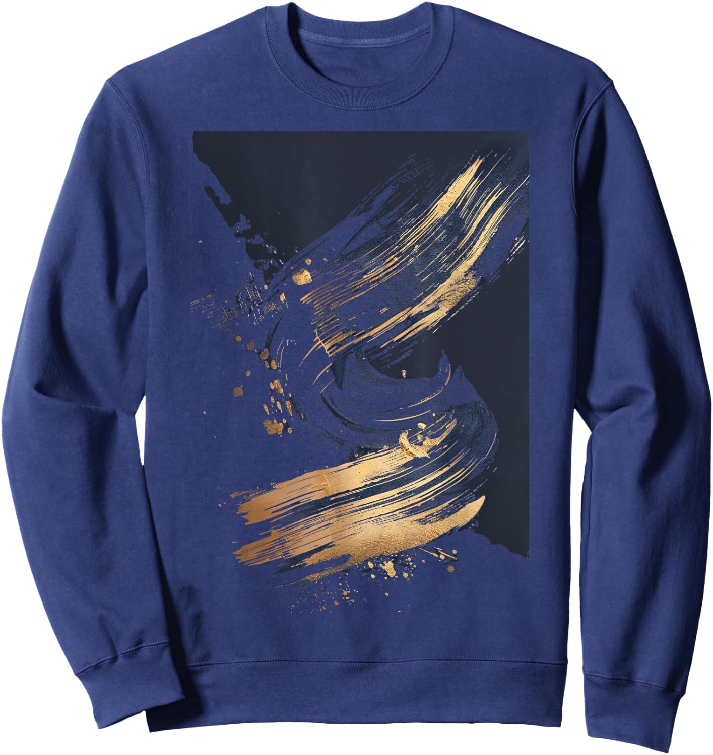 Black Brushstrokes Graphic Sweatshirt - Sweatshirt | Navy