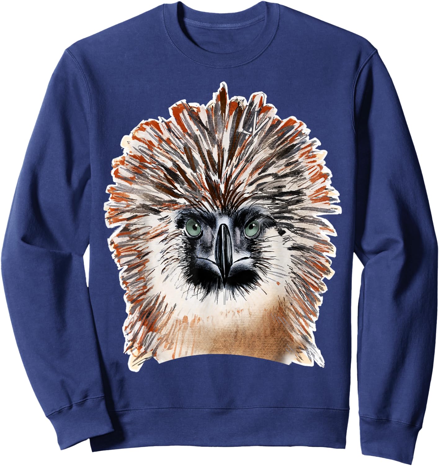 Haribon Philippine Monkey Eating Eagle Sweatshirt - Sweatshirt | Navy