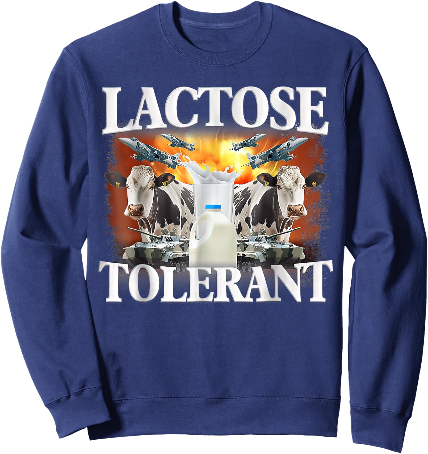 Lactose Tolerant , Small, Black Sweatshirt - Sweatshirt | Navy