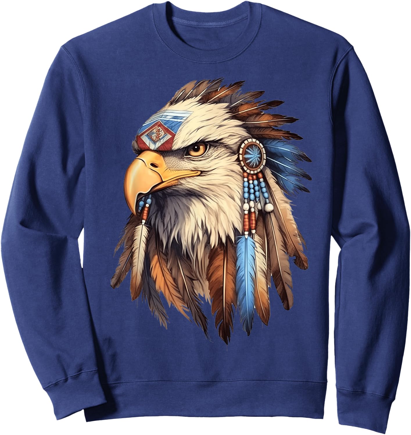 Native American Tribal Dream-Catcher Eagle Tribal Animal Art Sweatshirt - Sweatshirt | Navy