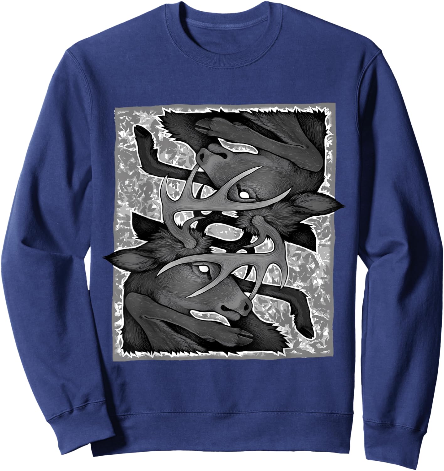 Whitetail Deer Buck Antler Lock Sweatshirt - Sweatshirt | Navy
