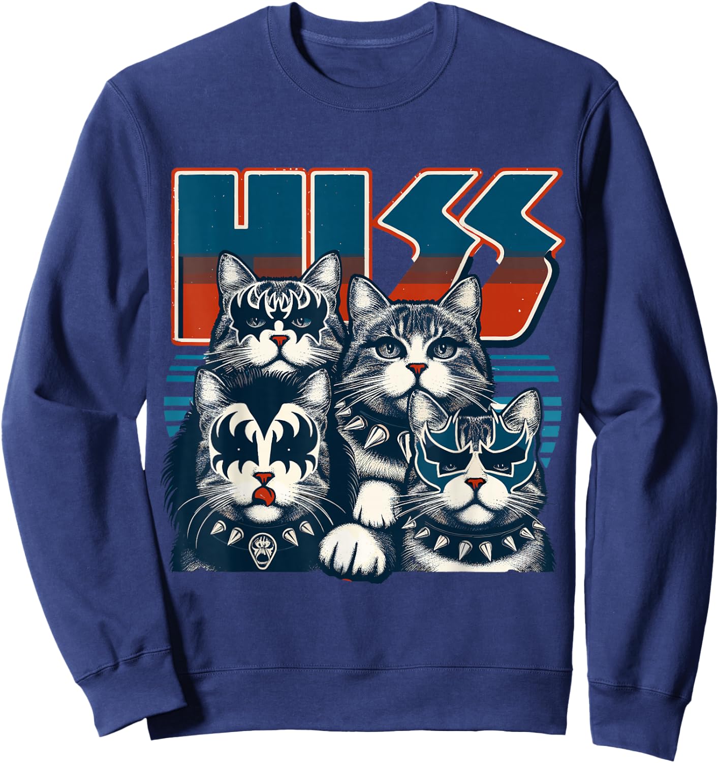 Cat Hiss, Funny Cat Lover, Cat Owner, Cat Humor Sweatshirt - Sweatshirt | Navy