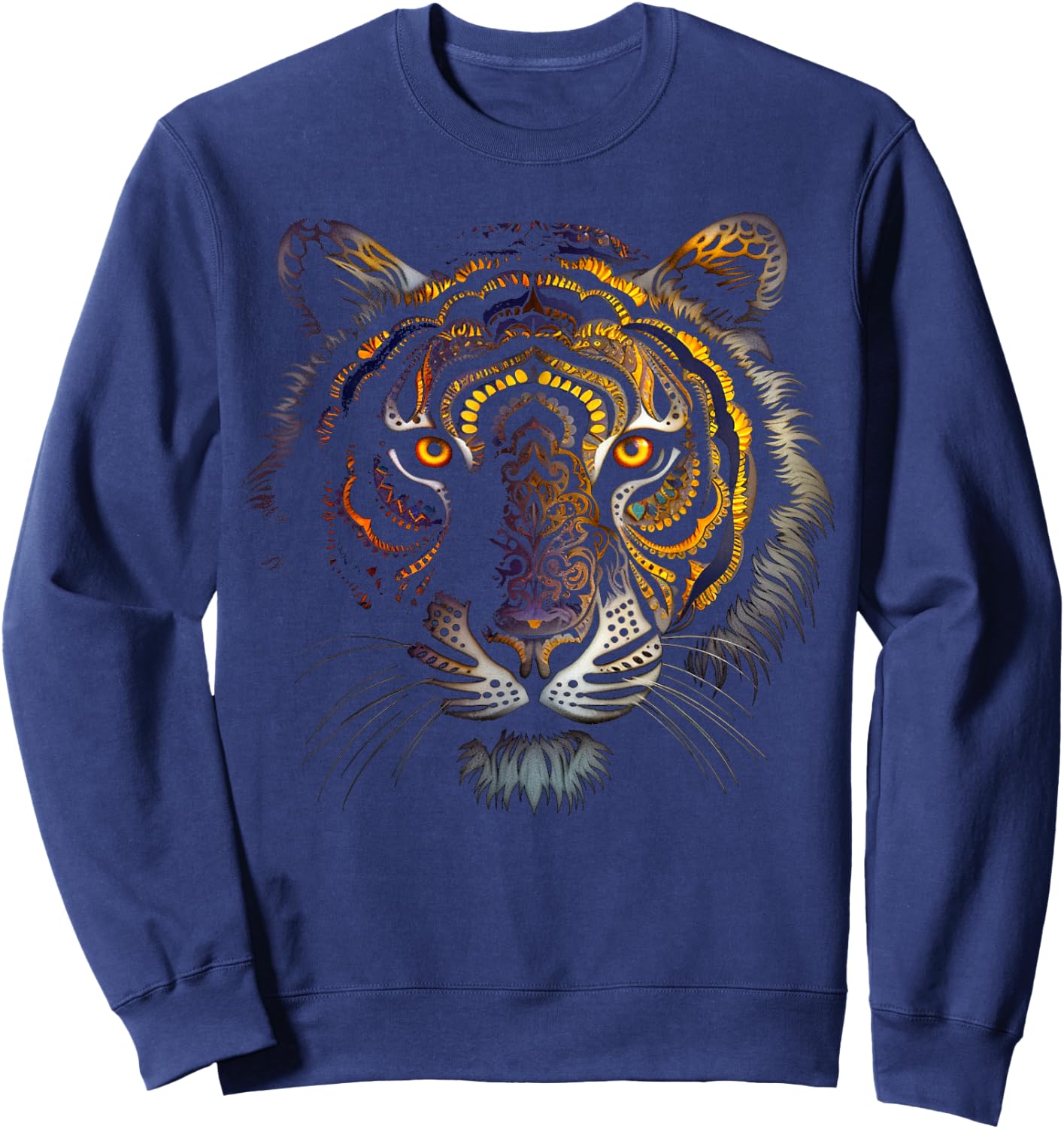 Tiger Artwork Mandala - Animal Art Tiger Sweatshirt - Sweatshirt | Navy