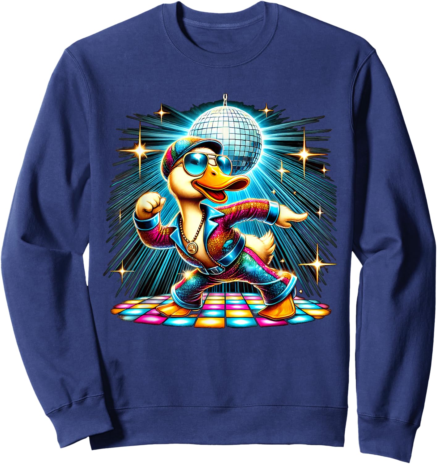 Aesthetic Duck Disco Dancer Sweatshirt - Sweatshirt | Navy