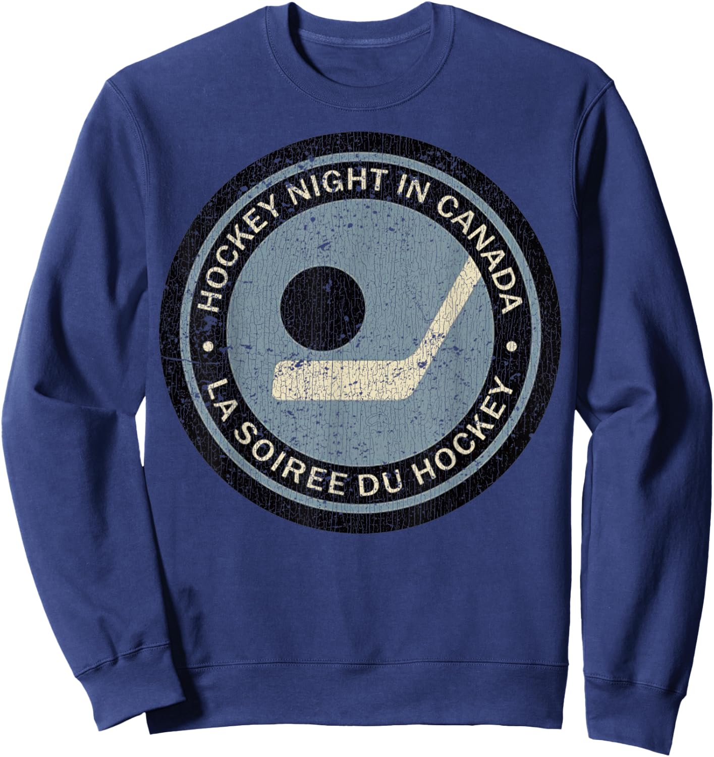 Vintage Hockey Night in Canada Hockey Player Classic Team Sweatshirt - Sweatshirt | Navy