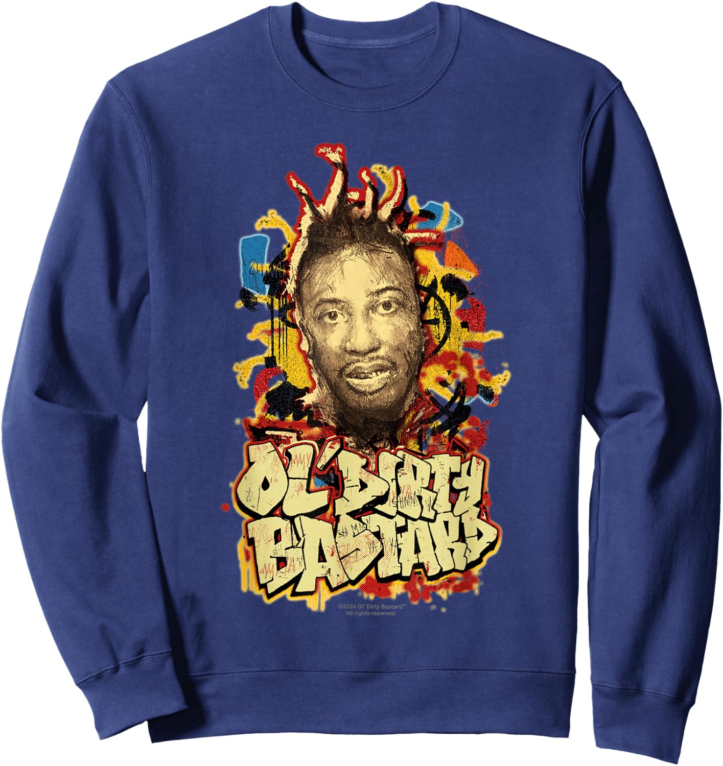 ODB Ol Dirty Ba--ard Splash Graffiti Hip Hop Rap Retro 90s Sweatshirt - Sweatshirt | Navy