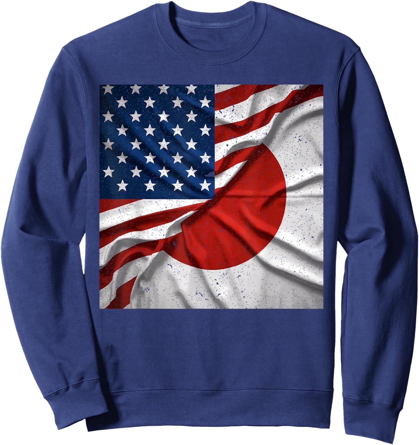 Half Japanese Half American USA Flag Japan America Sweatshirt - Sweatshirt | Navy