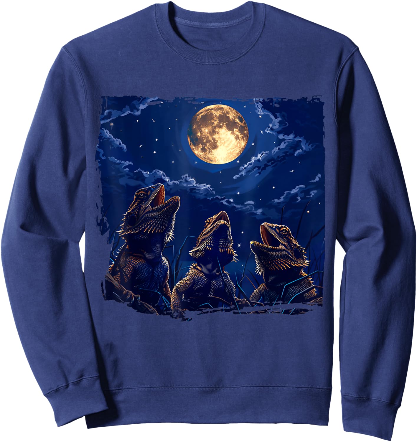 Bearded Dragons Howl At Moon Bearded Dragons Owner Sweatshirt - Sweatshirt | Navy