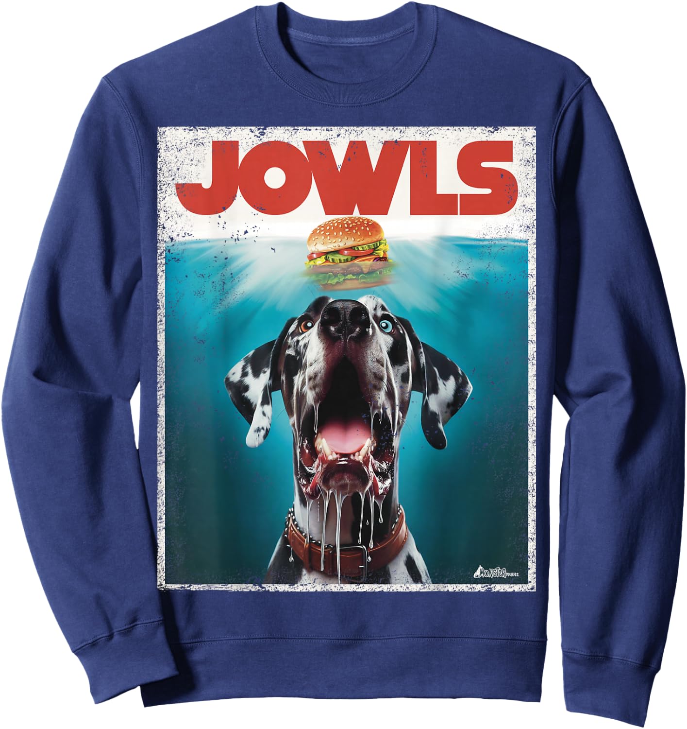 Great Dane Jowls, Paws Harlequin, Blue Eye, Dog Mom, Dog Dad Men Women Kids Sweatshirt - Sweatshirt | Navy