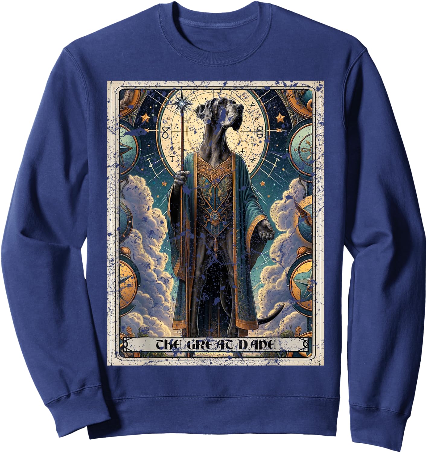 Great Dane Tarot Card Dog Sweatshirt - Sweatshirt | Navy