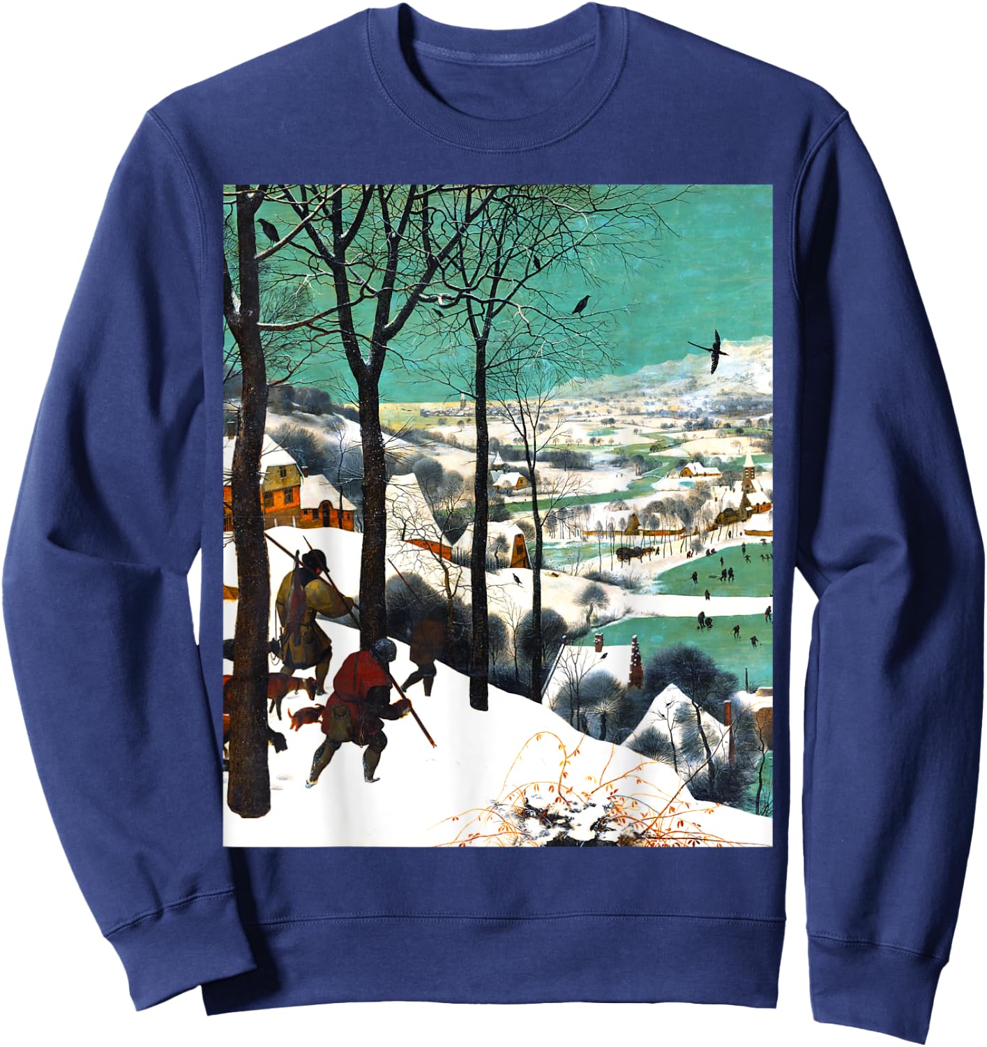 Hunters in the Snow Pieter Bruegel the Elder Renaissance Art Sweatshirt - Sweatshirt | Navy