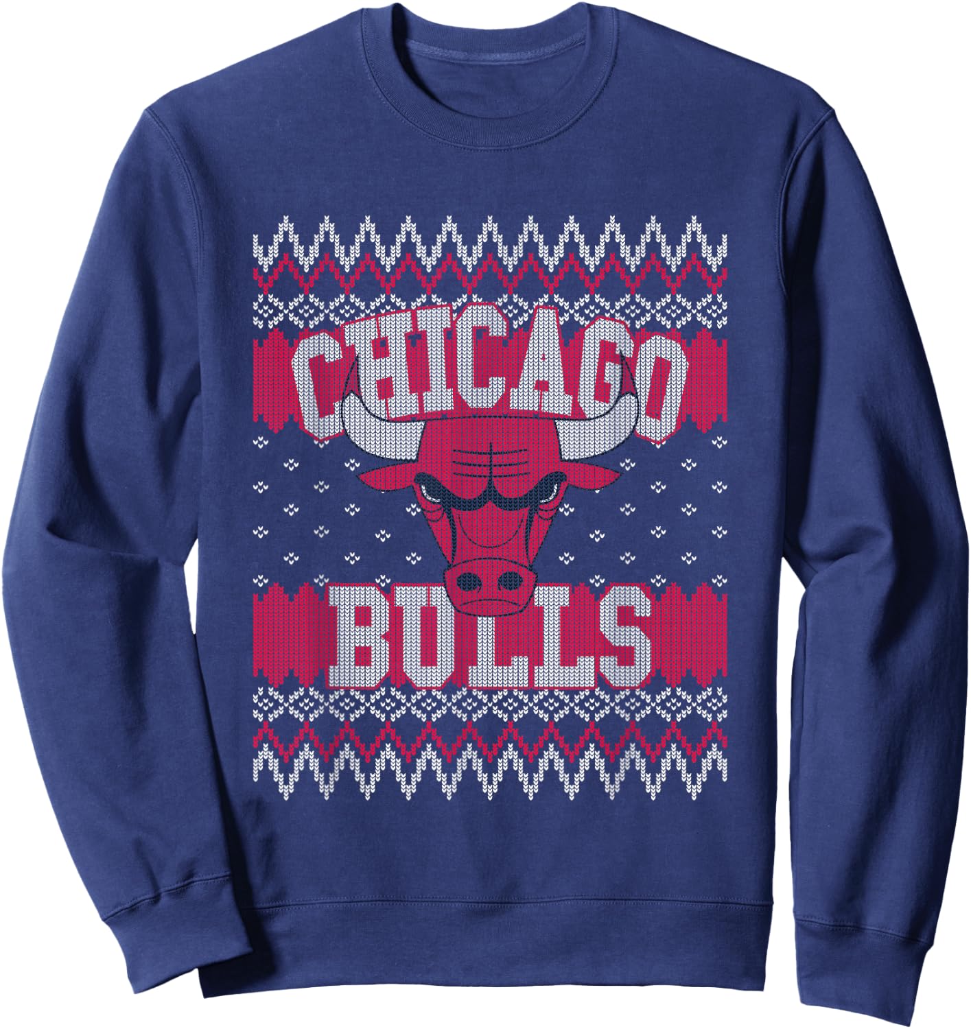 NBA Chicago Bulls Ugly Christmas Sweater Style Sweatshirt - Sweatshirt | Navy