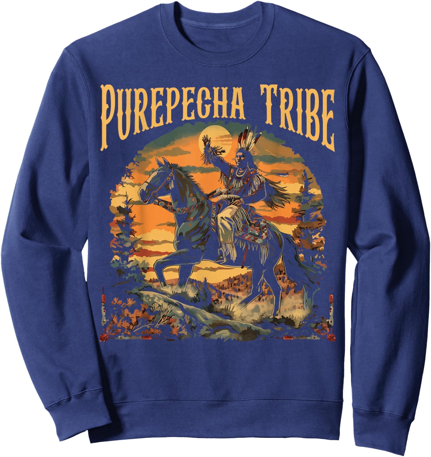 Indigenous People Mexico Native American Purepecha Tribe Sweatshirt - Sweatshirt | Navy