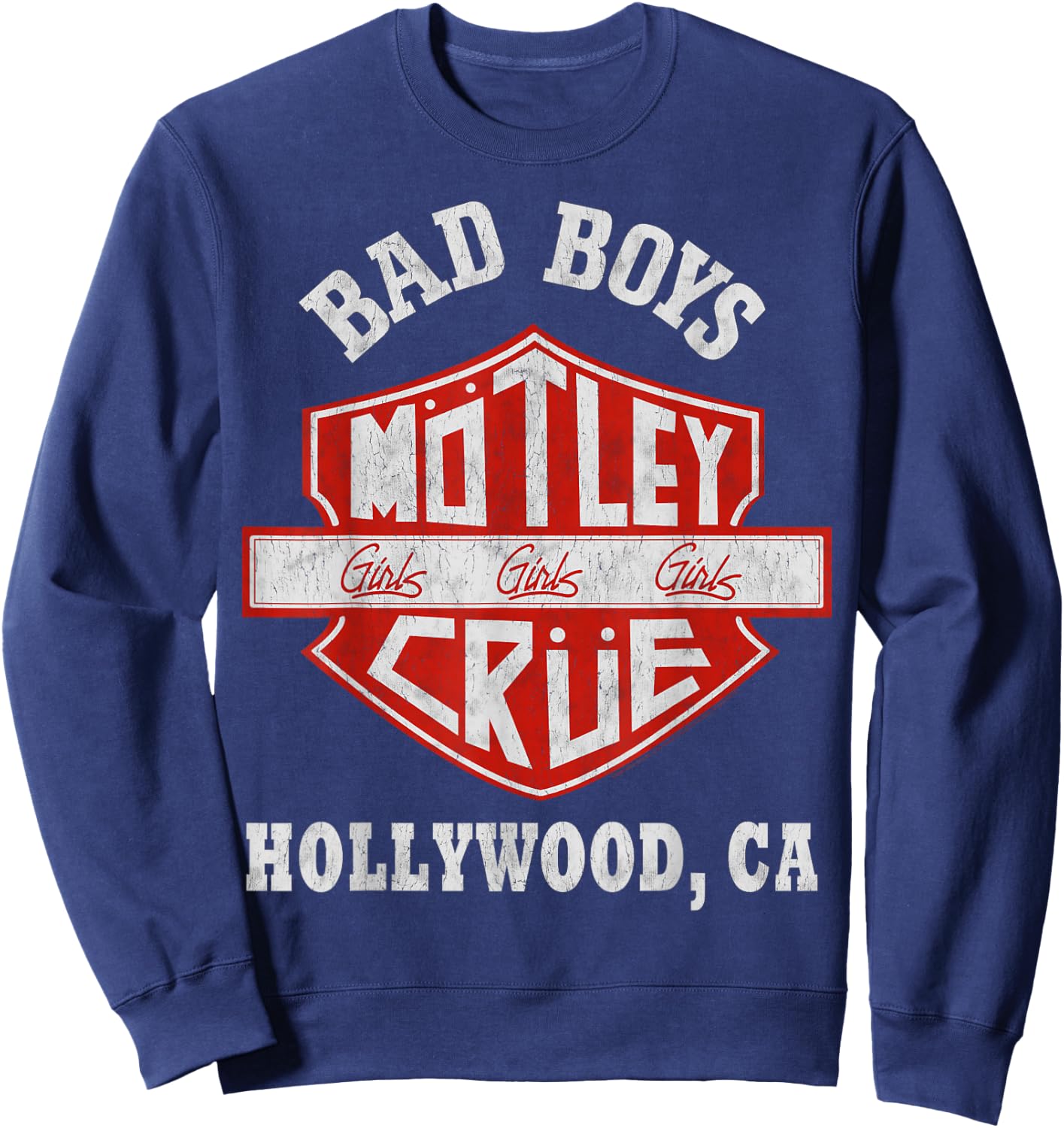 Mötley Crüe – Bad Boys Shield Sweatshirt - Sweatshirt | Navy