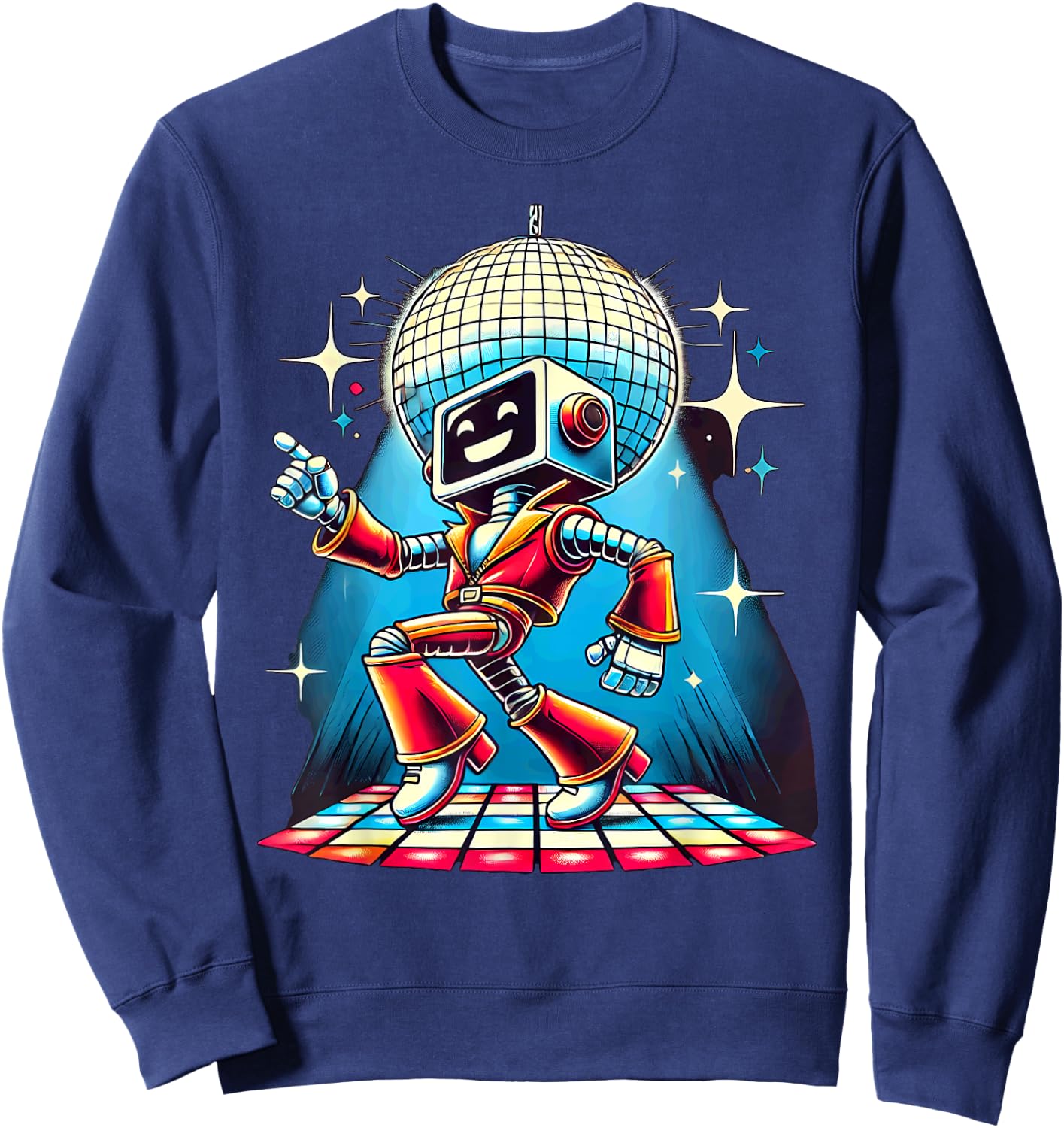 Aesthetic Robot Disco Sweatshirt - Sweatshirt | Navy