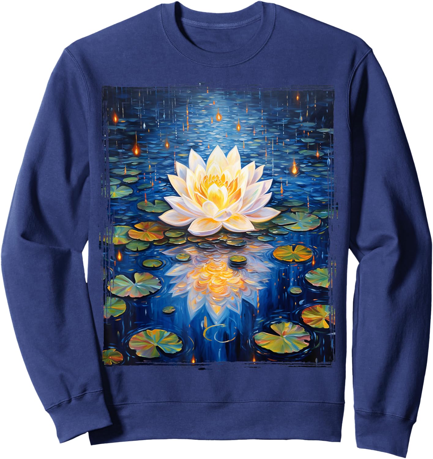 Vintage Lotus , Buddhist & Women Sweatshirt - Sweatshirt | Navy