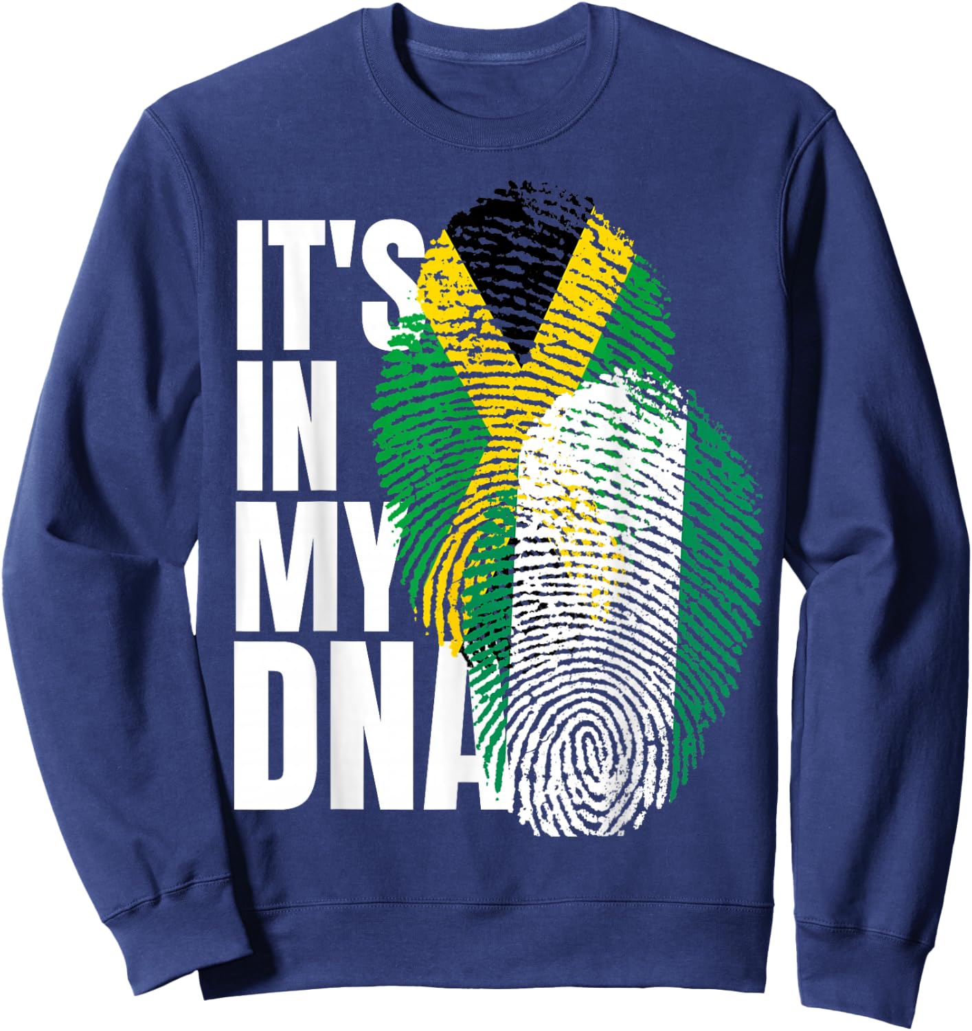Jamaican And Nigerian Mix DNA Heritage Flag Sweatshirt - Sweatshirt | Navy