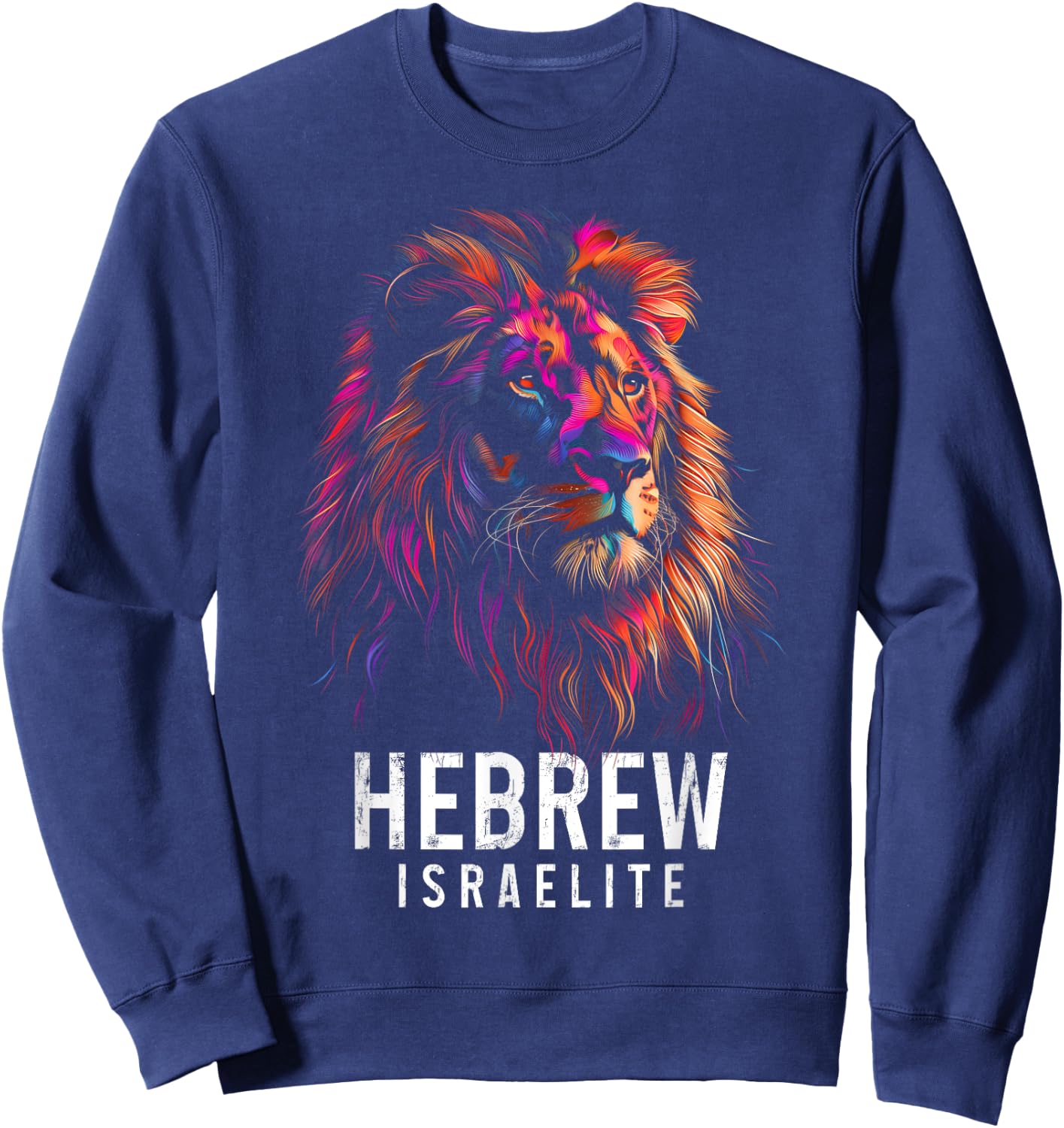 Hebrew Israelite Lion Of Judah Tribe YHWH Jew Jewish Yah Sweatshirt - Sweatshirt | Navy