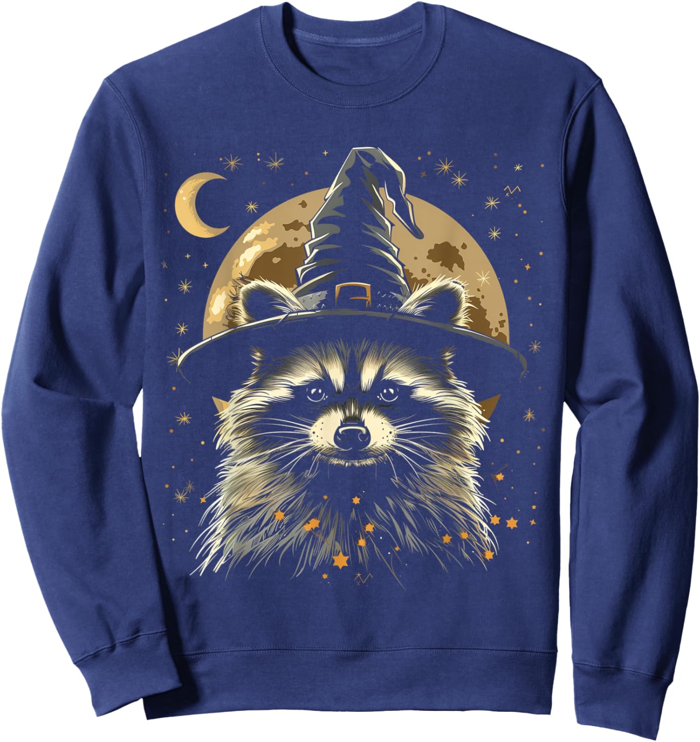 Raccoon Halloween Wizard Hat Funny Cute Witch Costume Sweatshirt - Sweatshirt | Navy
