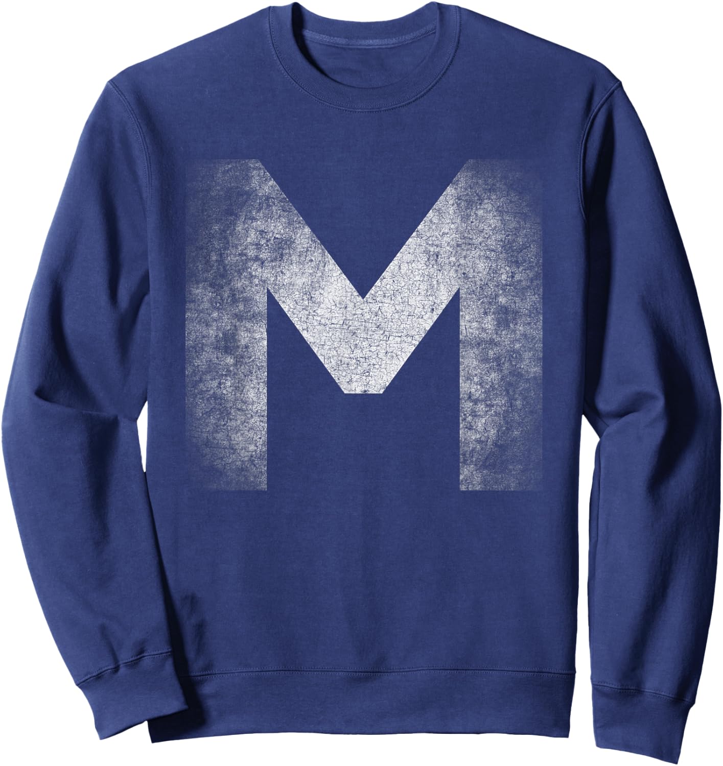Letter M Capital Alphabet Monogram - M Initial Name Letter M Sweatshirt - Sweatshirt | Navy