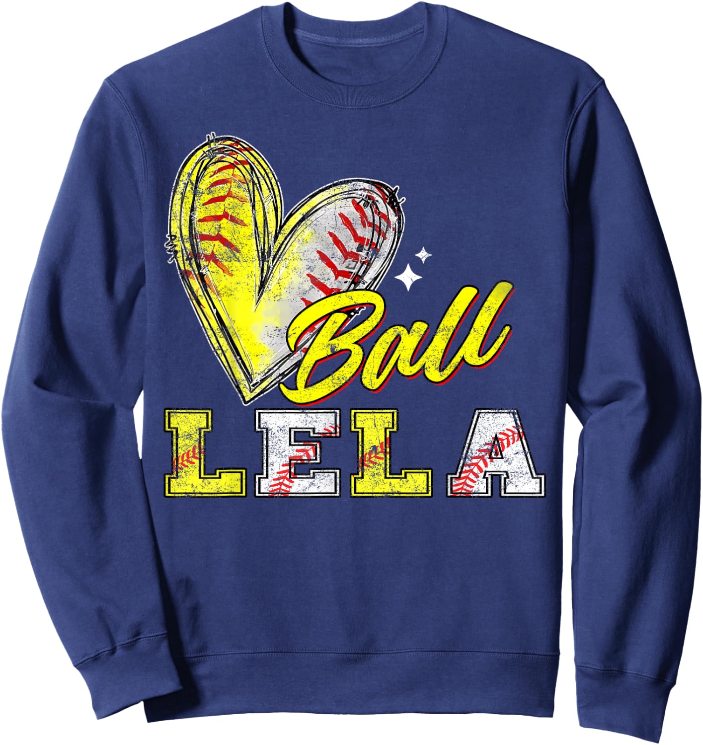 Funny Ball Lela Softball Baseball Lela Sweatshirt - Sweatshirt | Navy