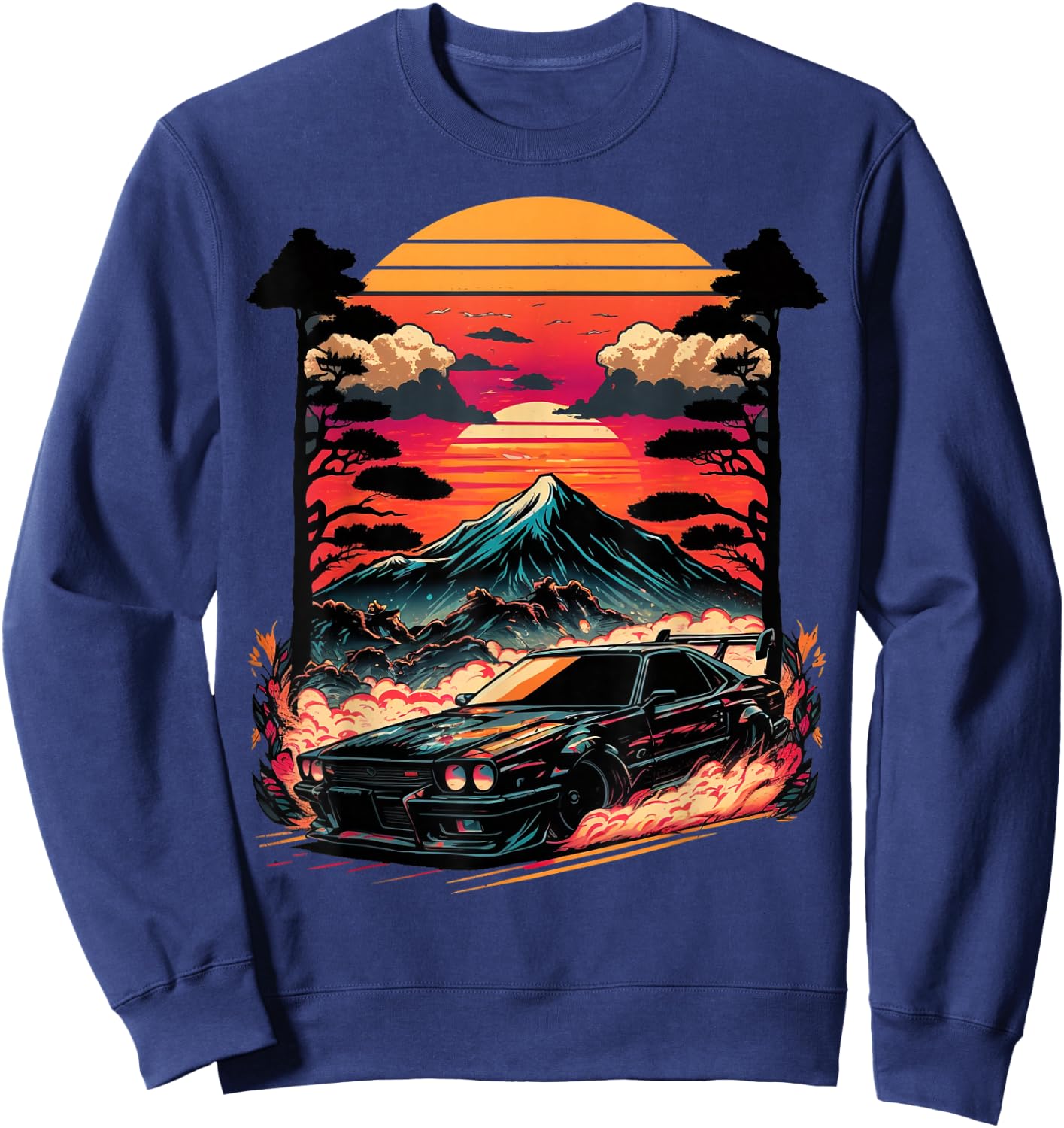 Japanese Car Racing Drifting Lover Racing Cars JDM Legend Sweatshirt - Sweatshirt | Navy